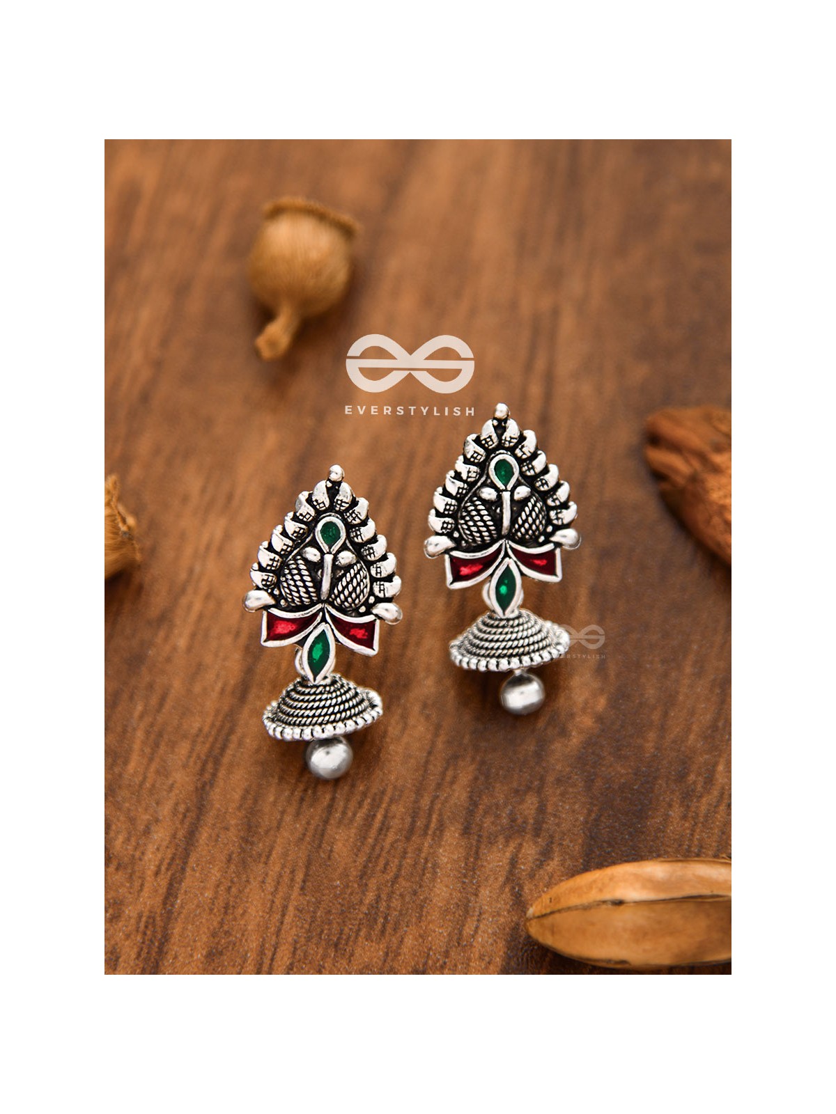 The Little Meenakari Droplet Jhumkis - Tiny Trinket Earrings