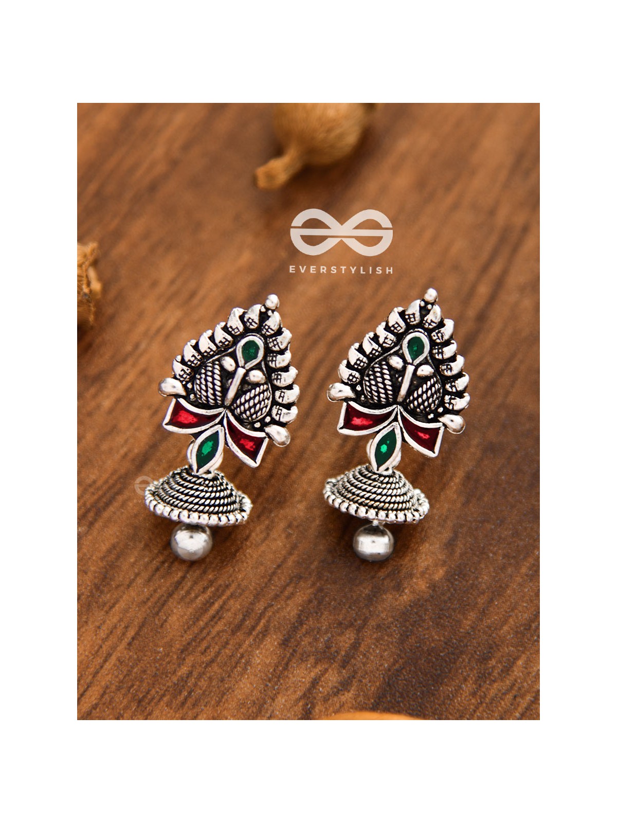 The Little Meenakari Droplet Jhumkis - Tiny Trinket Earrings