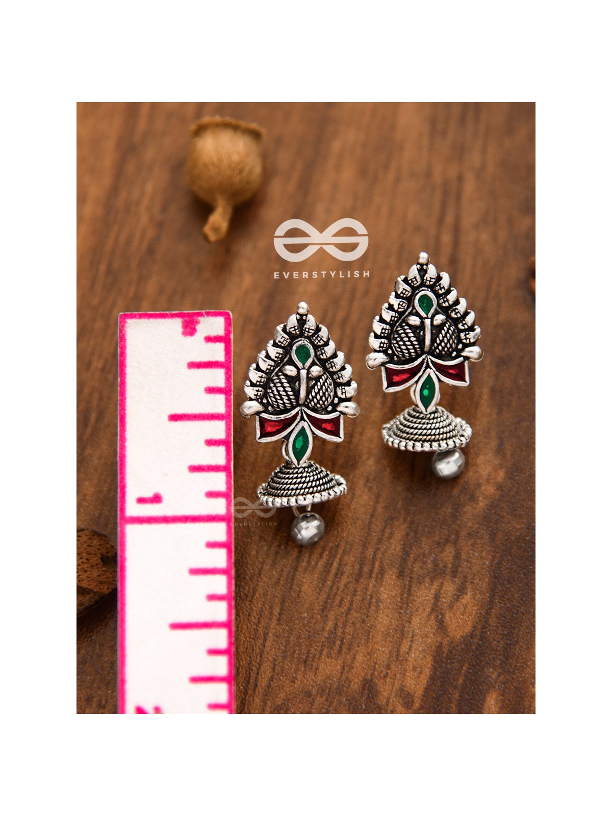 The Little Meenakari Droplet Jhumkis - Tiny Trinket Earrings