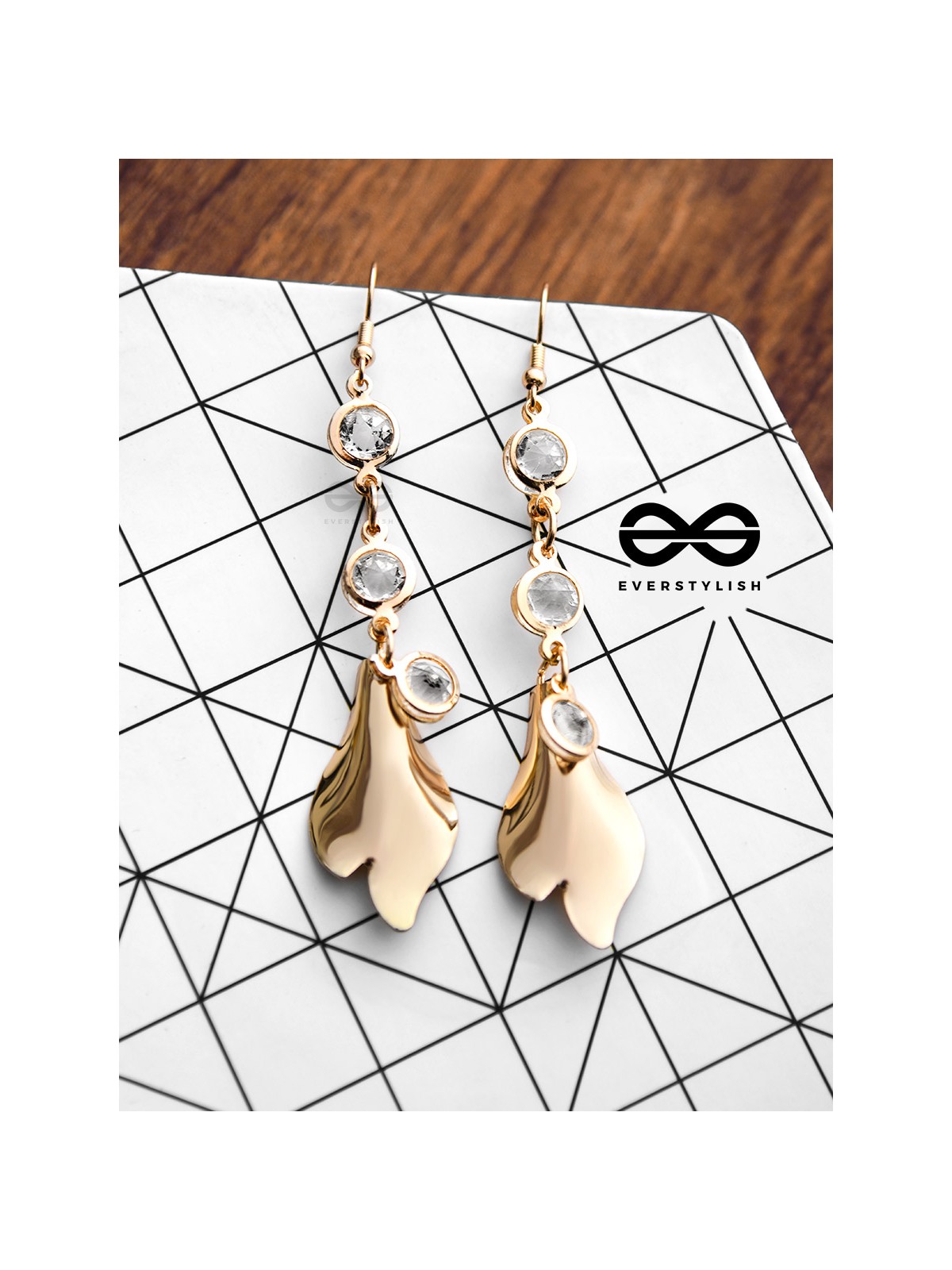 The Drops of Shimmer Danglers - The Golden Charm Collection