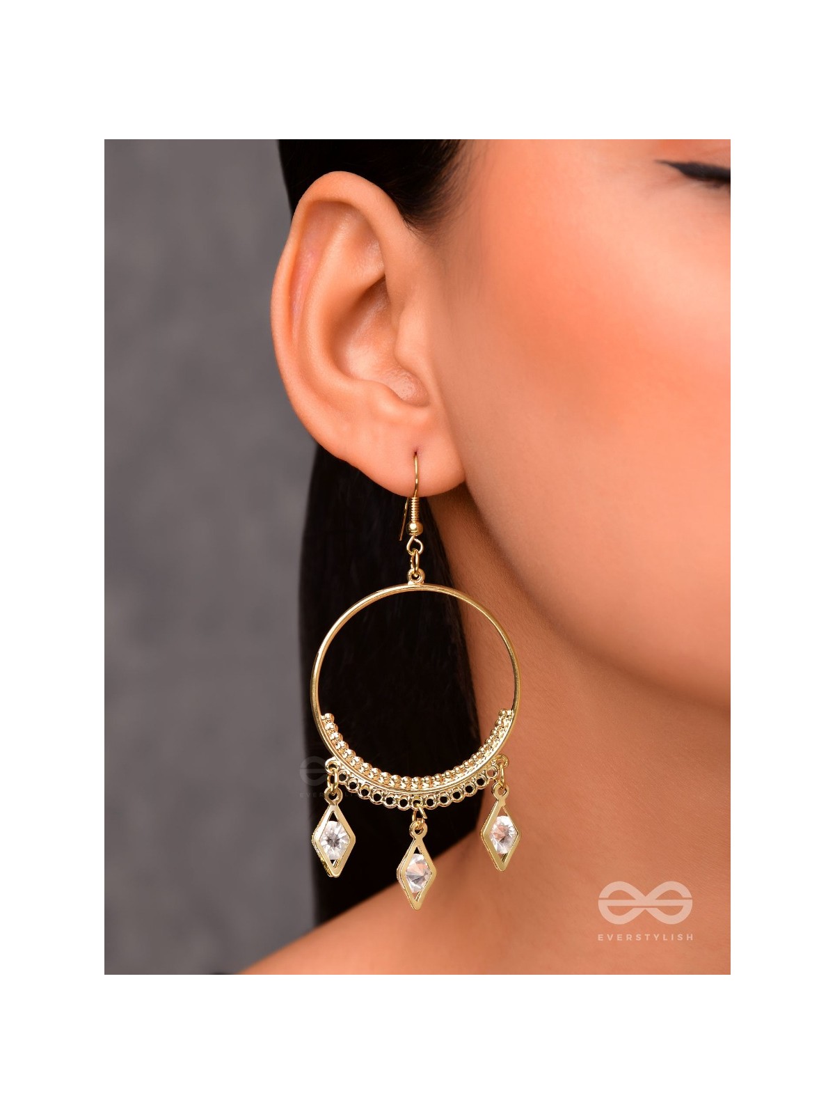 The Studded Charms - Golden Light-weight Danglers 