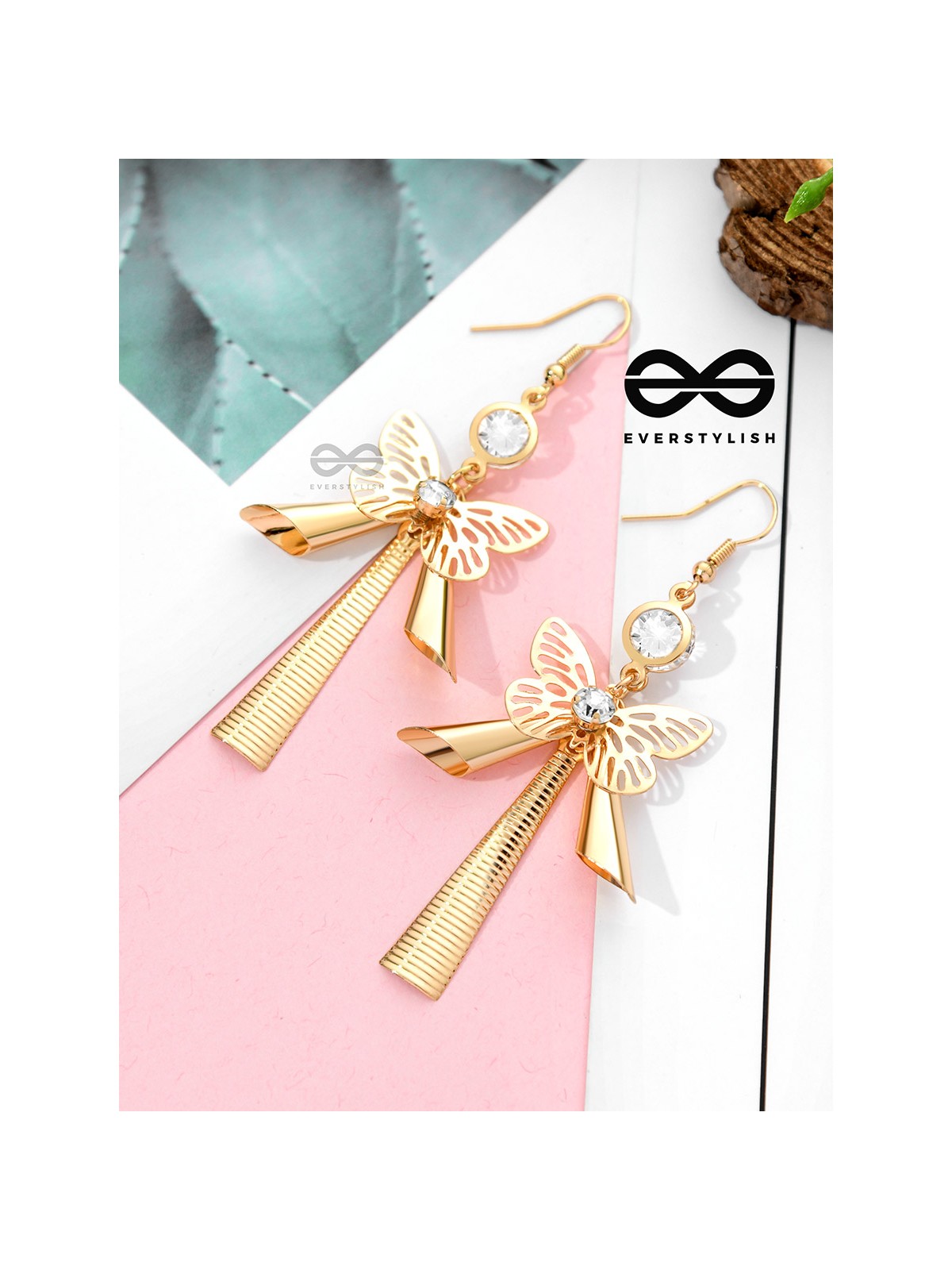 The Beauteous Butterfly Charms - Casual Golden Danglers