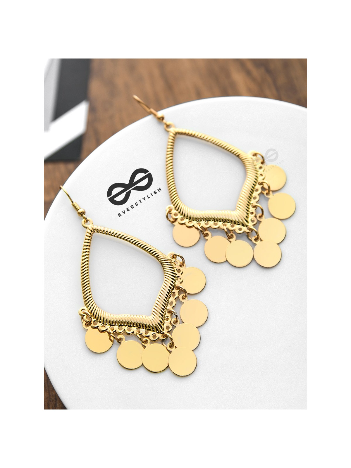 The Curvy Charm Danglers - The Golden Charm Collection