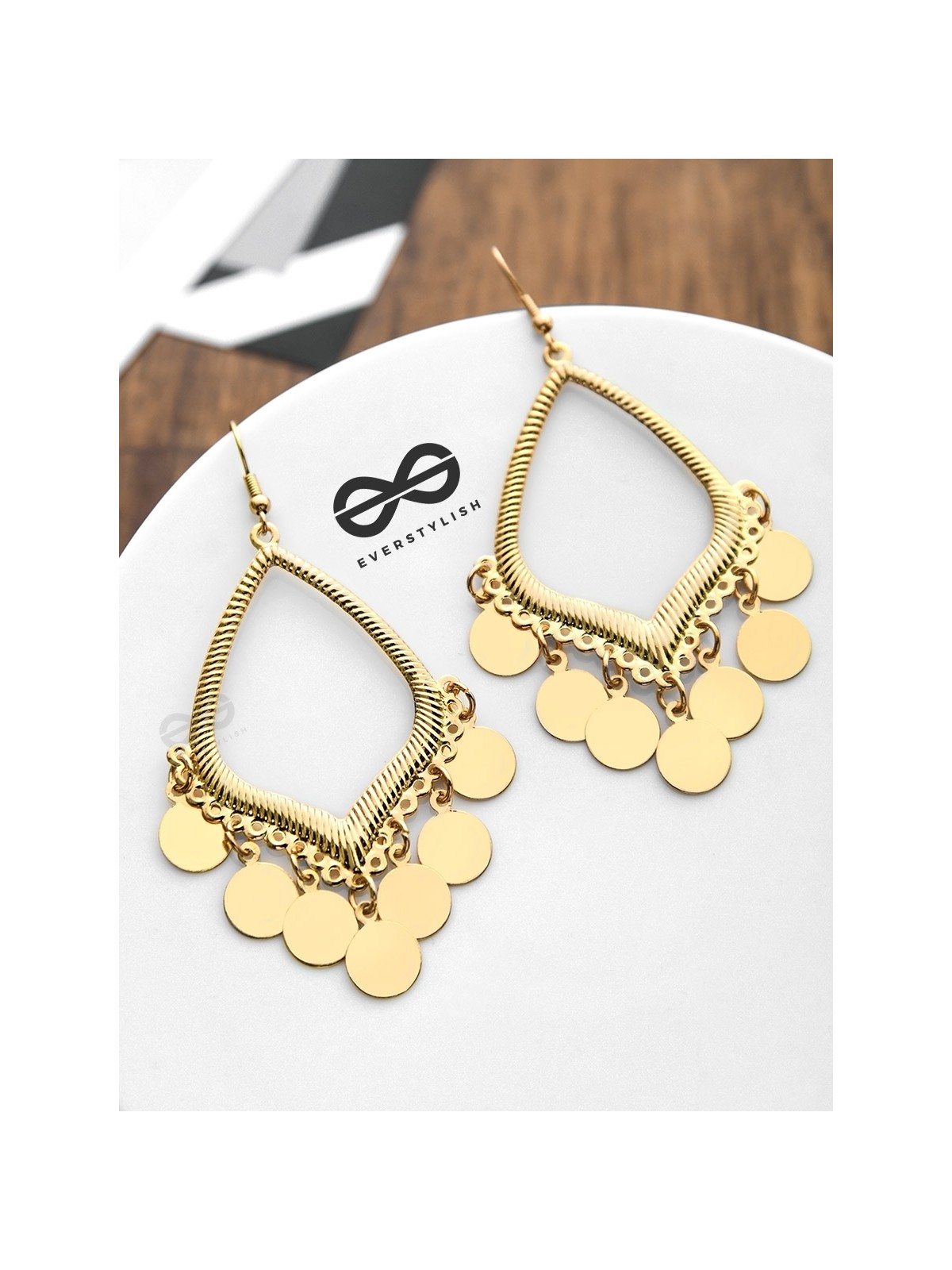 The Curvy Charm Danglers - The Golden Charm Collection