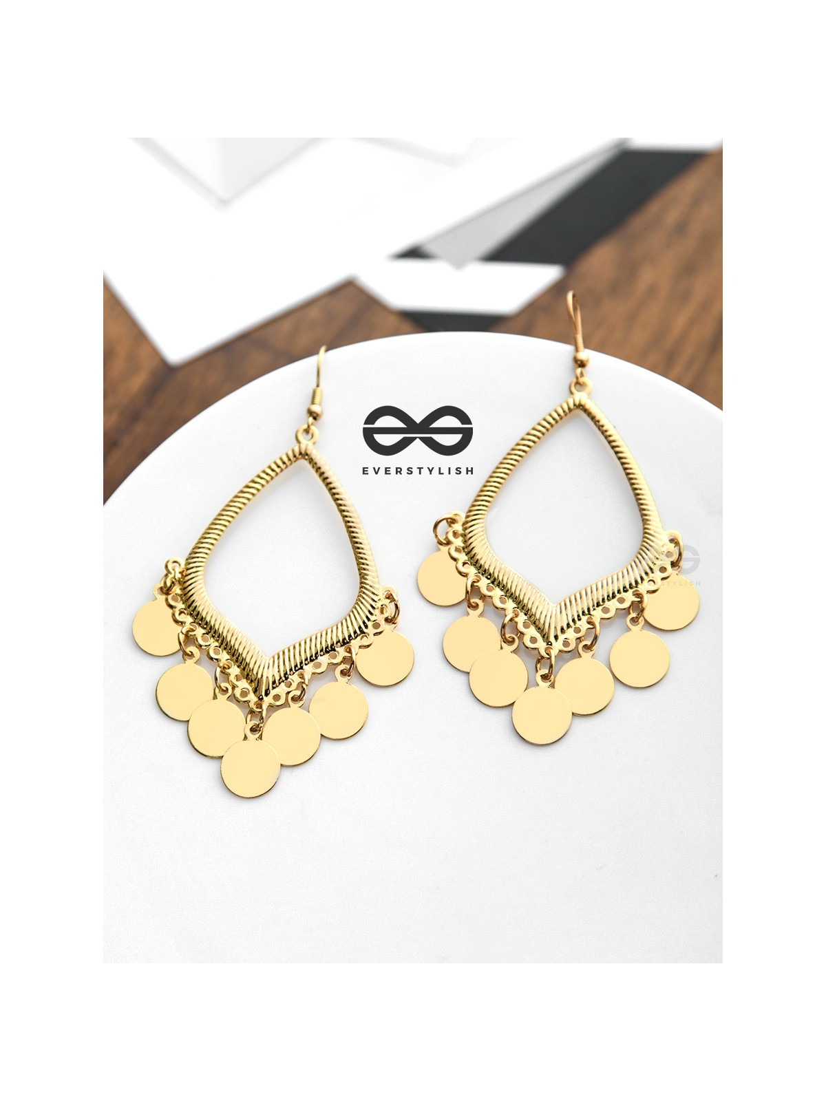 The Curvy Charm Danglers - The Golden Charm Collection