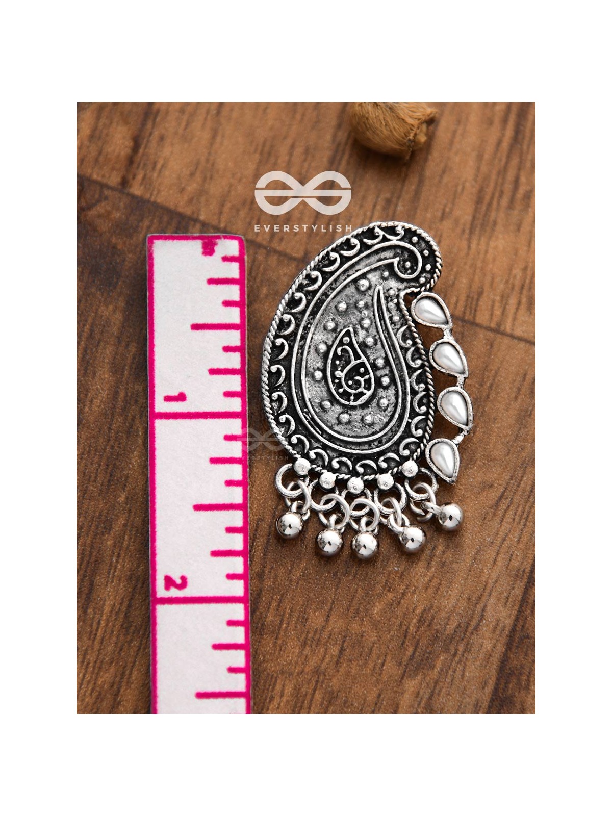 The Vintage Motifs Pearl Earrings- The Embellished Oxidised Collection