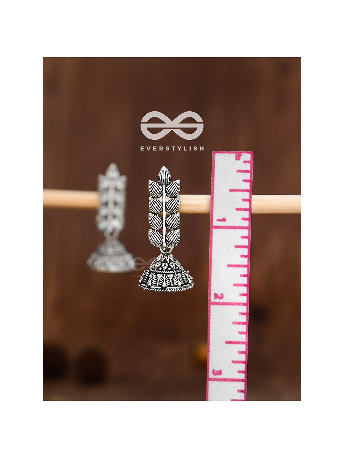 The Elegant Leaf Intricate Peacock Jhumkis - Oxidised Boho Earrings