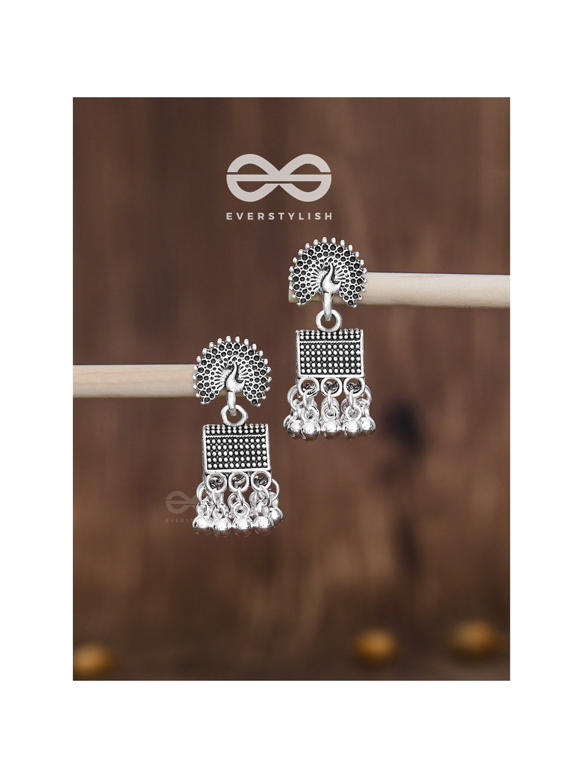 The Fanning Peacock Cylindrical Jhumkis - Tiny Trinket Collection