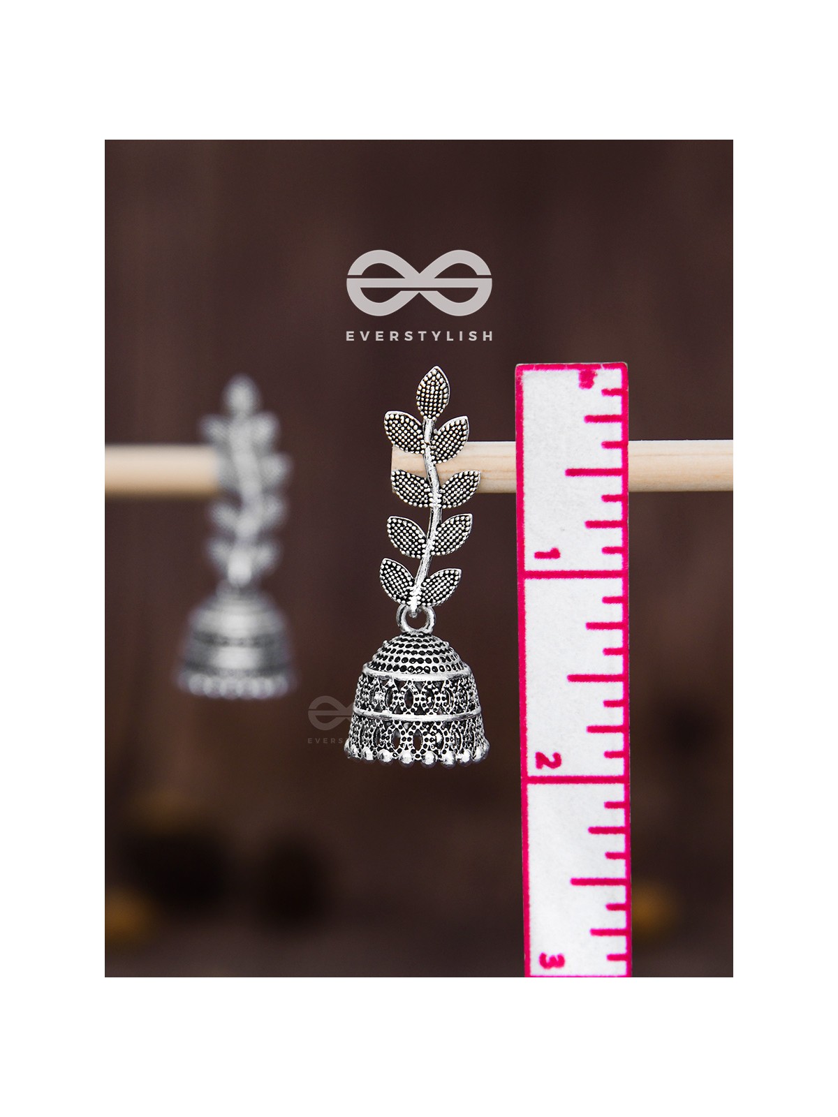 The Bohemian Leaflet Jhumkis - Oxidised Boho Collection