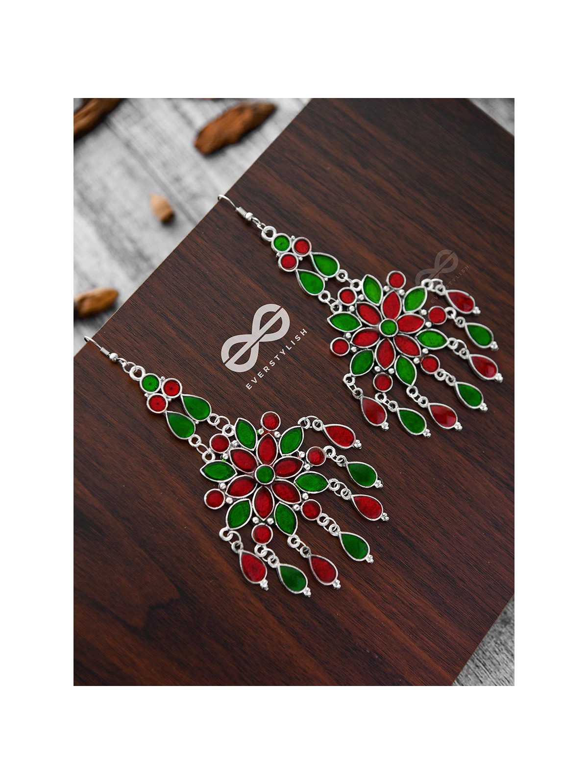 'An Ethnic Fantasy' - Statement Enamelled Ethnic Danglers