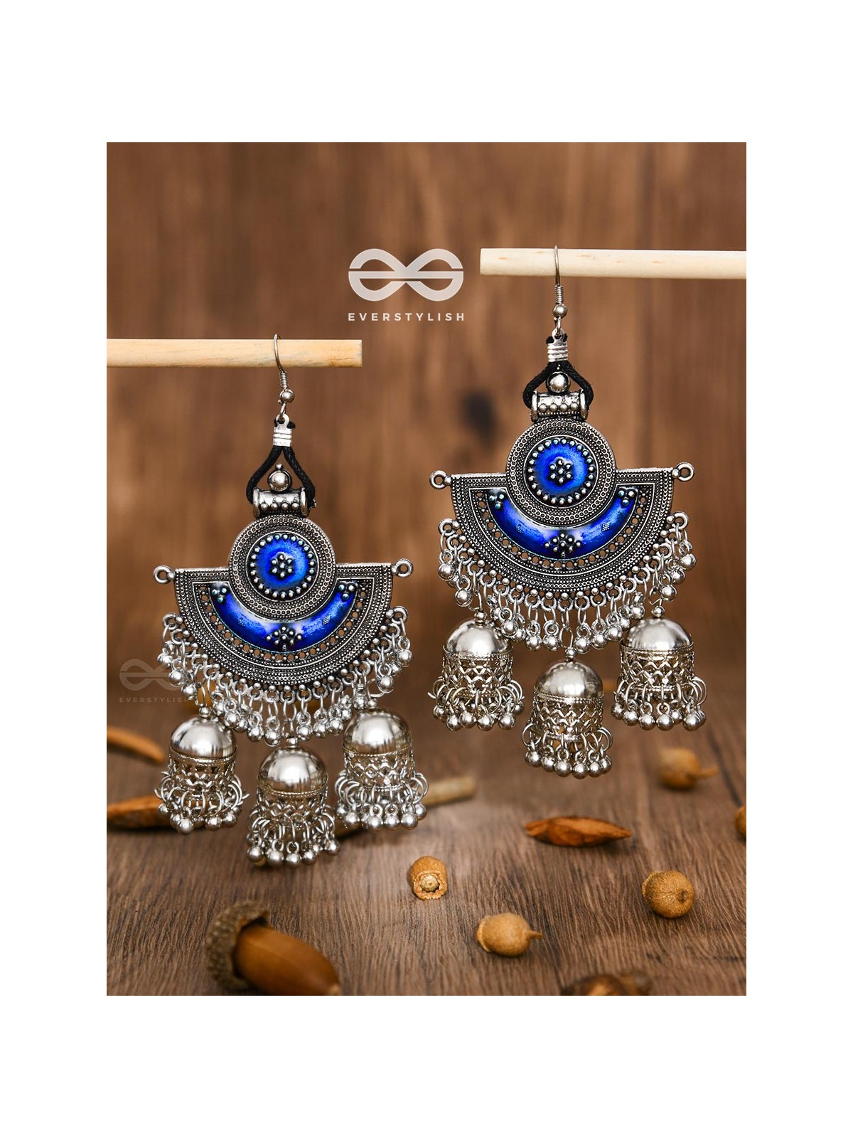 The Bohemian Allure - Meenakari Triple Jhumki Danglers