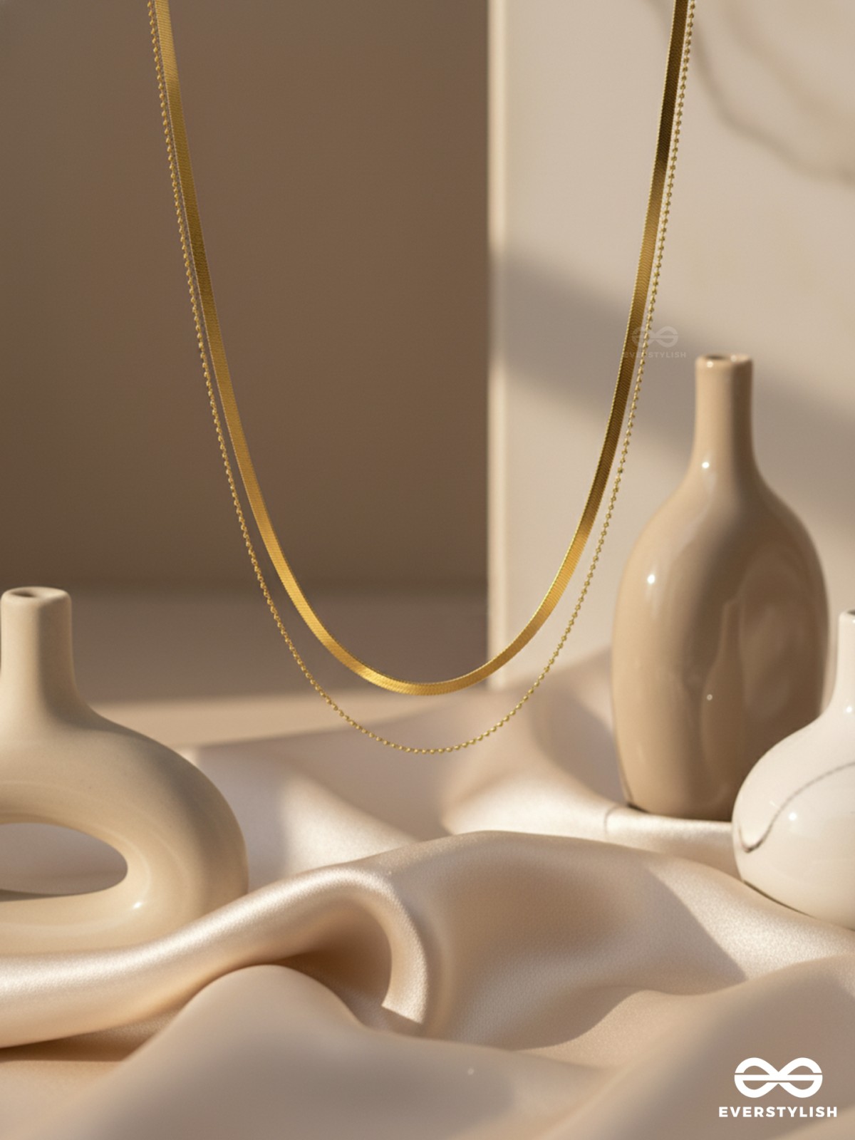 The Woman of Elegance - Golden Multilayered Neckpiece