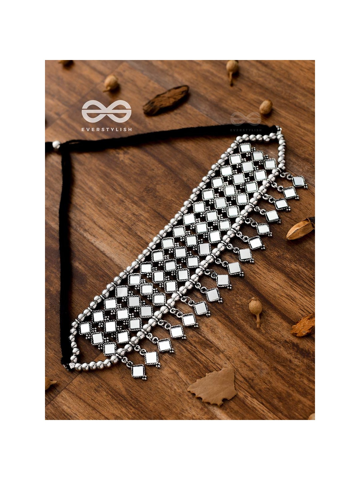 A Statement in Bohemian Elegance - Mirror Choker Set