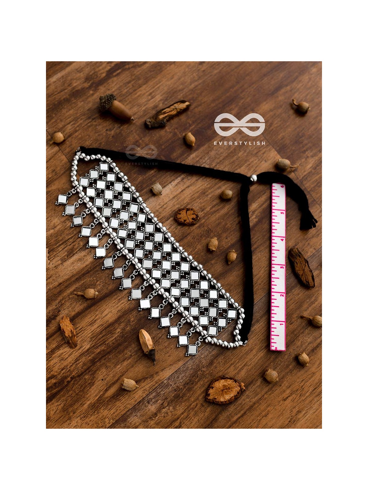 A Statement in Bohemian Elegance - Mirror Choker Set