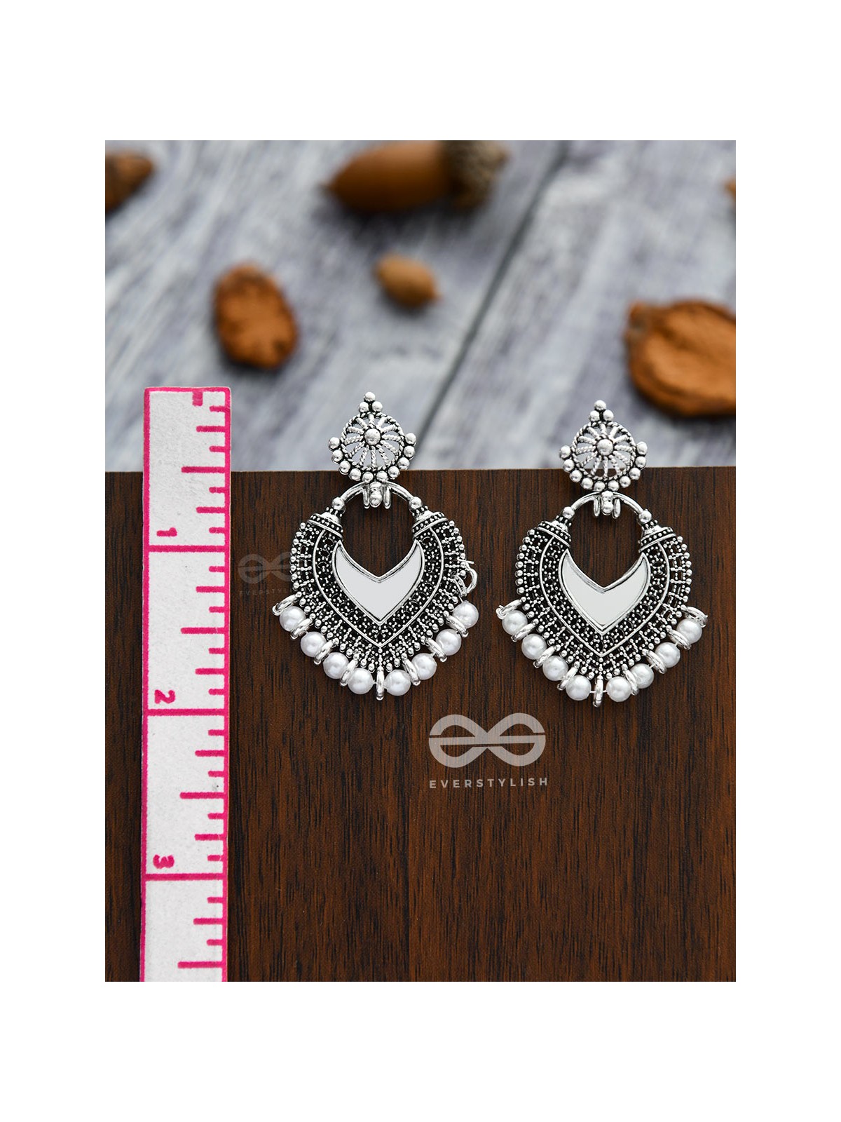 The Bohemian  Mirror Arwork - Statement Oxidised Earrings
