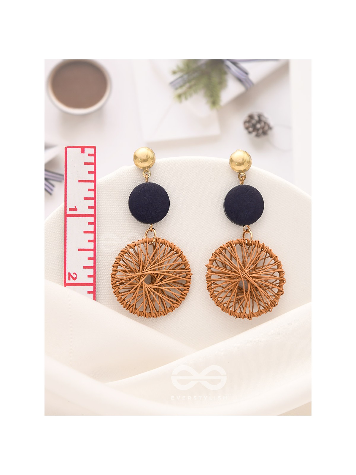 The Chic Woven Chakras (Brown) - Statement Dangler Earrings