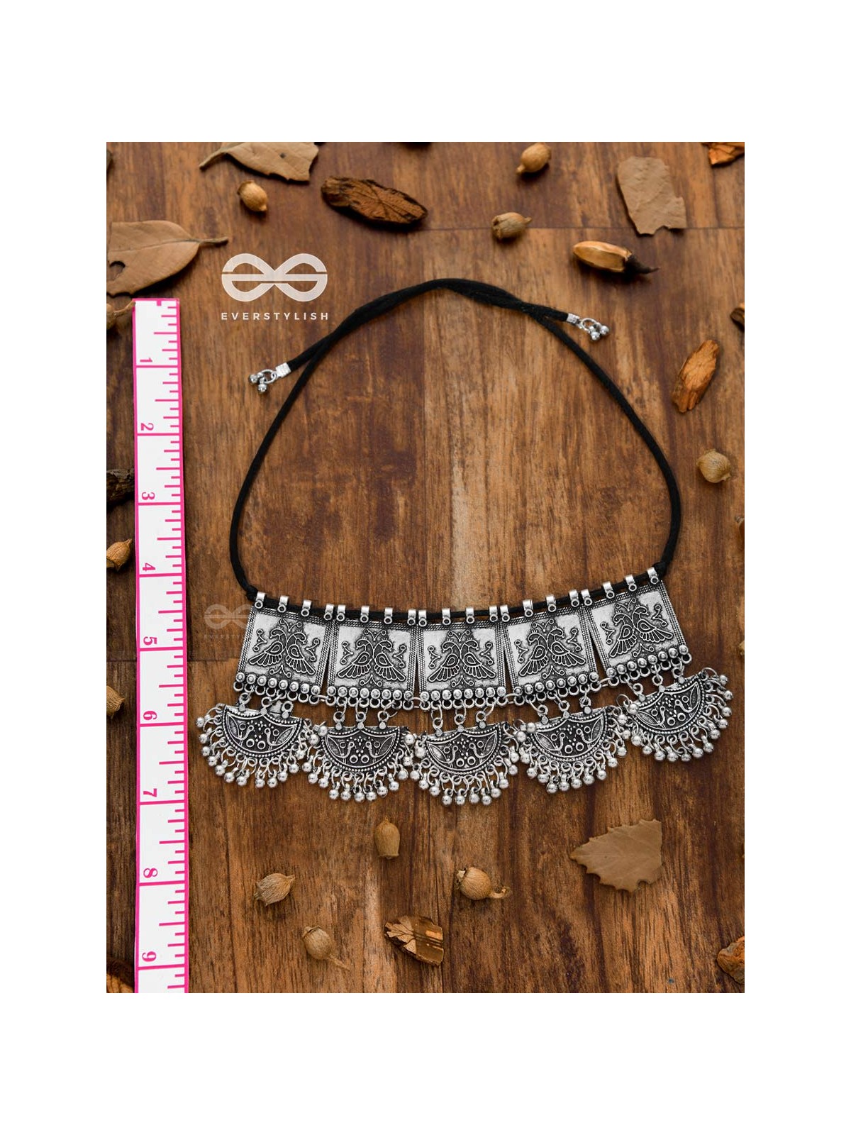 The Playful Peacock Artwork- Statement Oxidised Choker