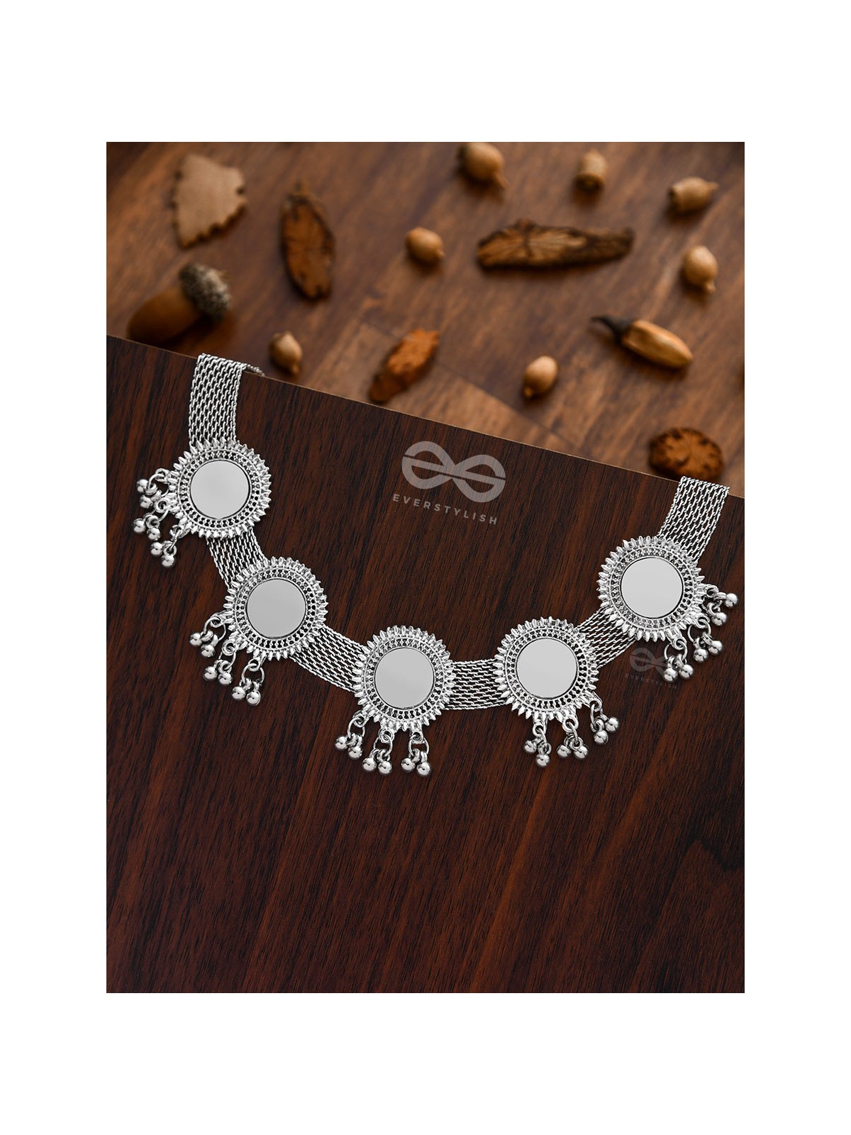 The Solar Shimmer - Set of Choker and Earrings - Oxidised Boho Collection