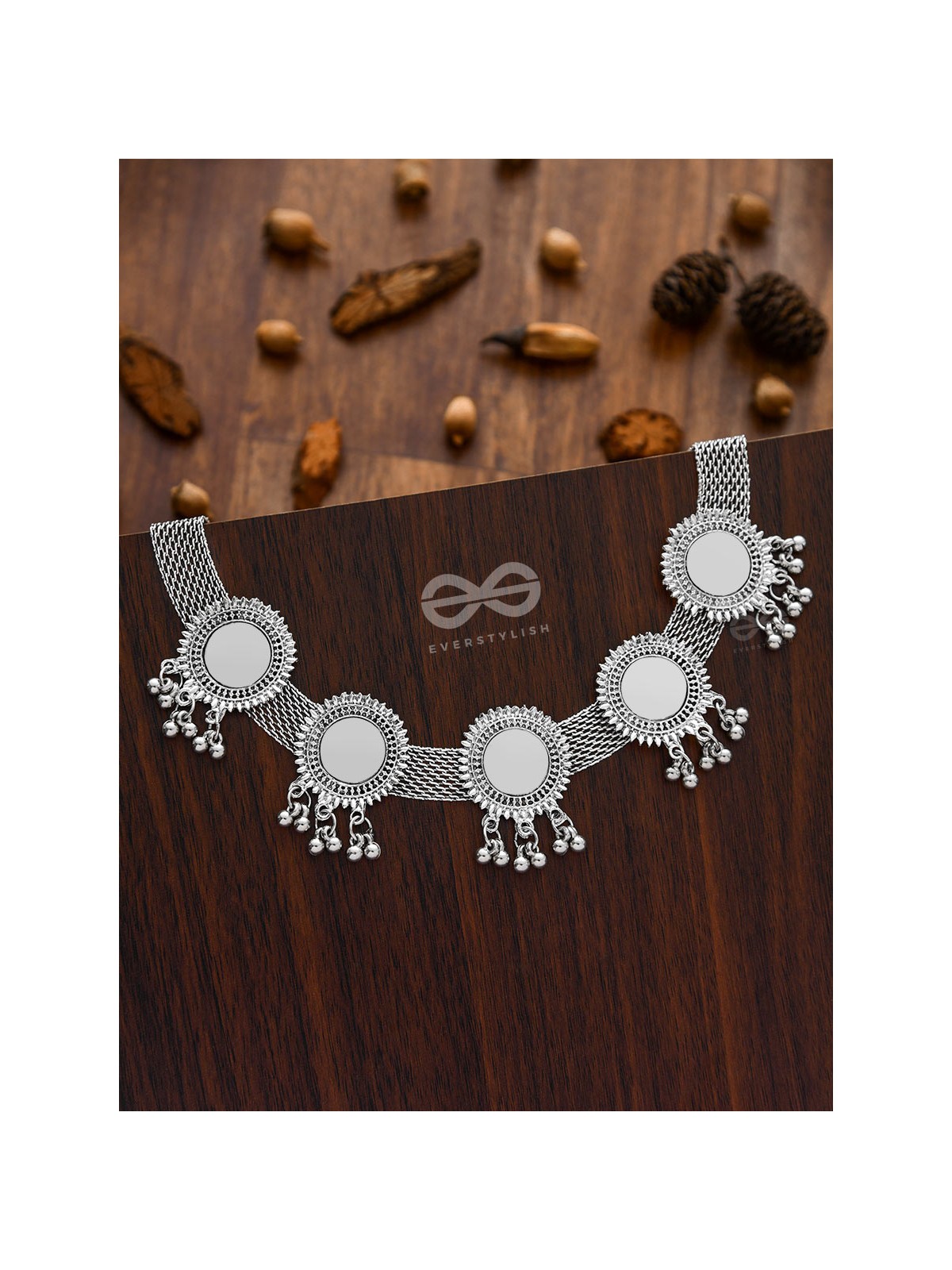 The Solar Shimmer - Set of Choker and Earrings - Oxidised Boho Collection