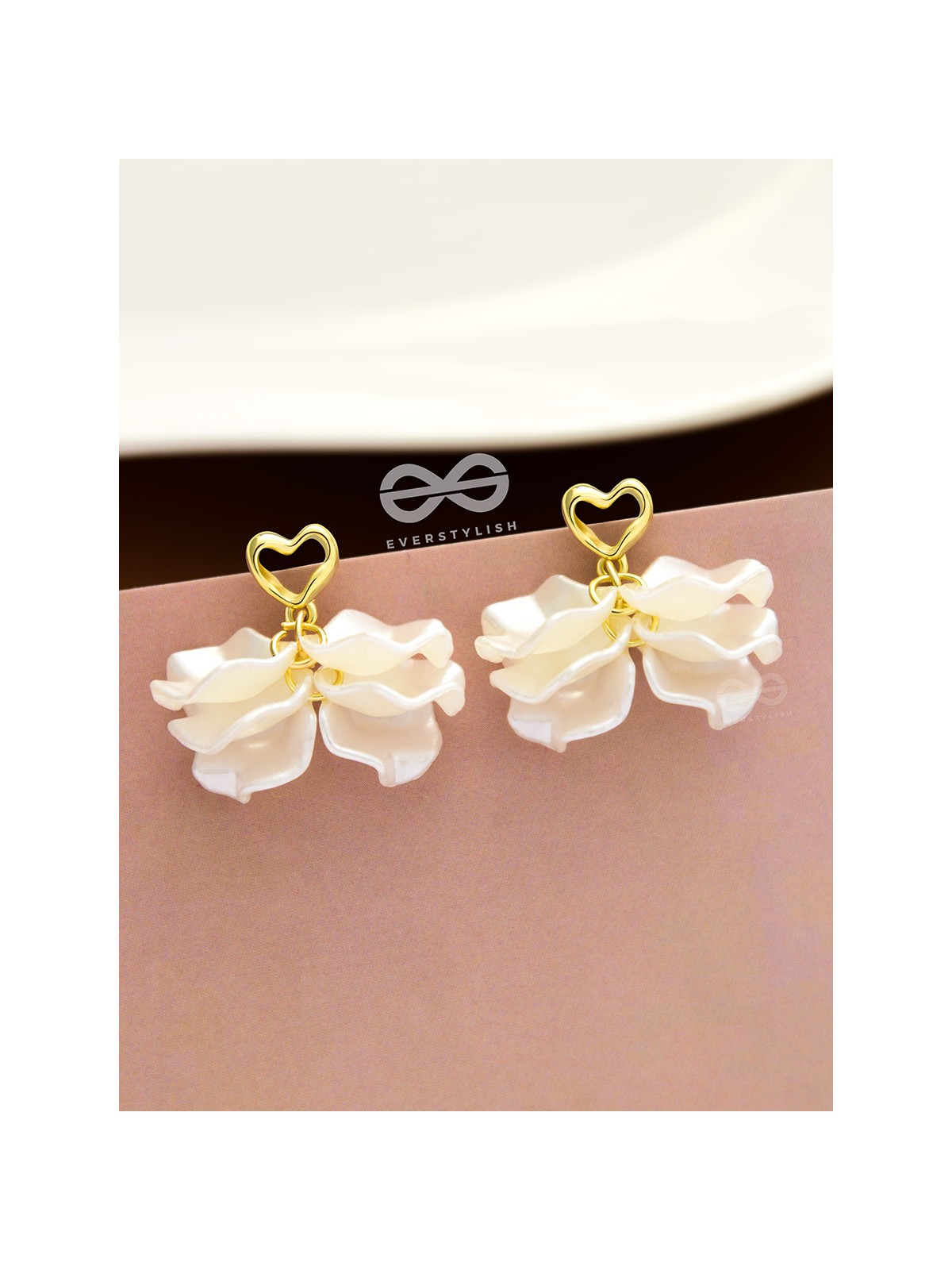 The Heart Fairy- Golden Embellished Earrings