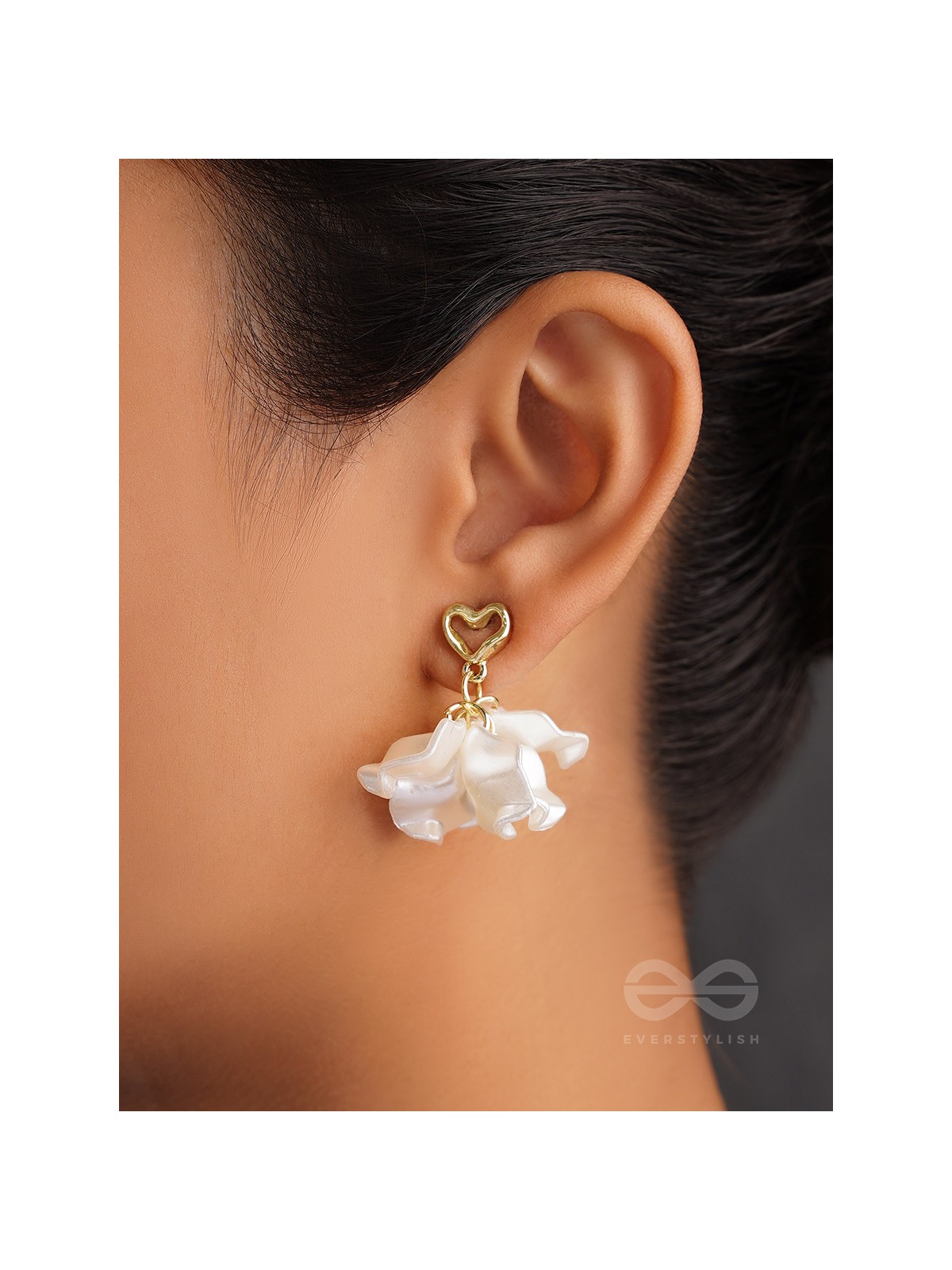 The Heart Fairy- Golden Embellished Earrings