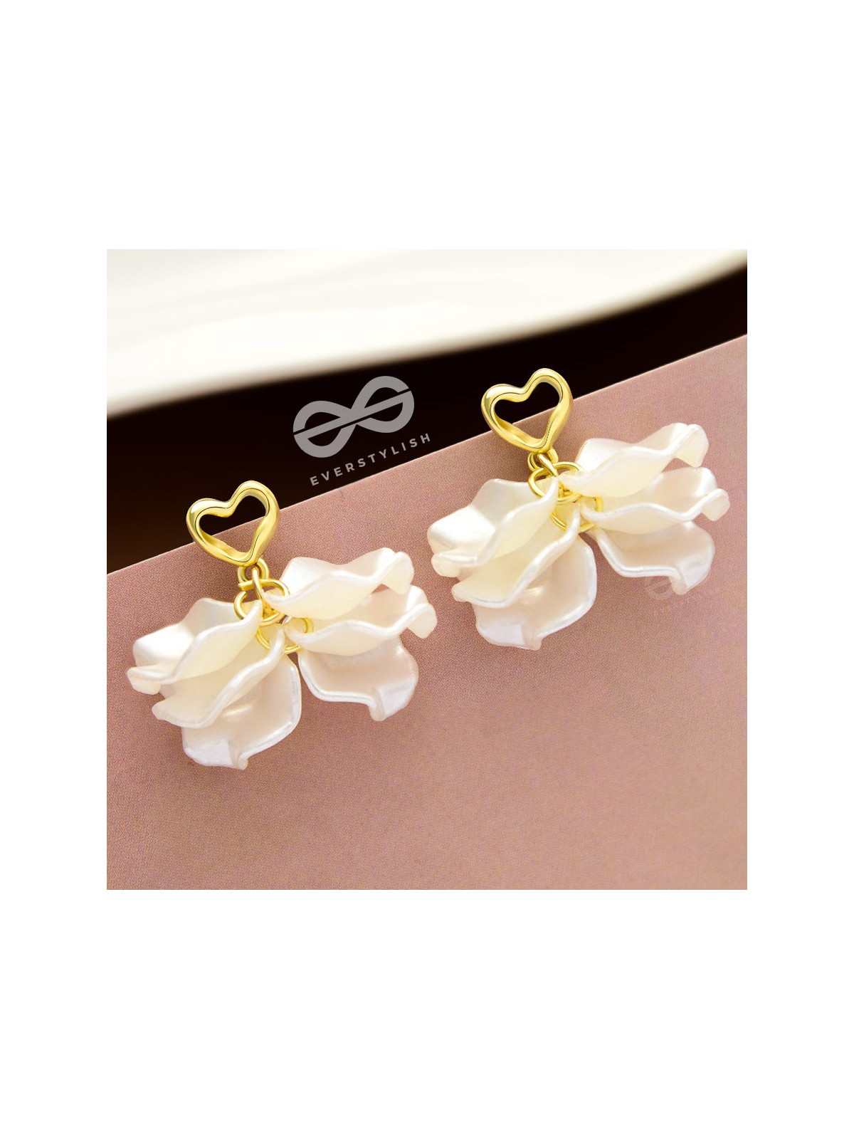 The Heart Fairy- Golden Embellished Earrings