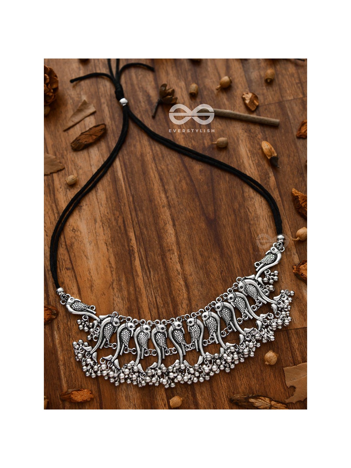 The Poignant Peacocks - Set of Earrings and Neckpiece