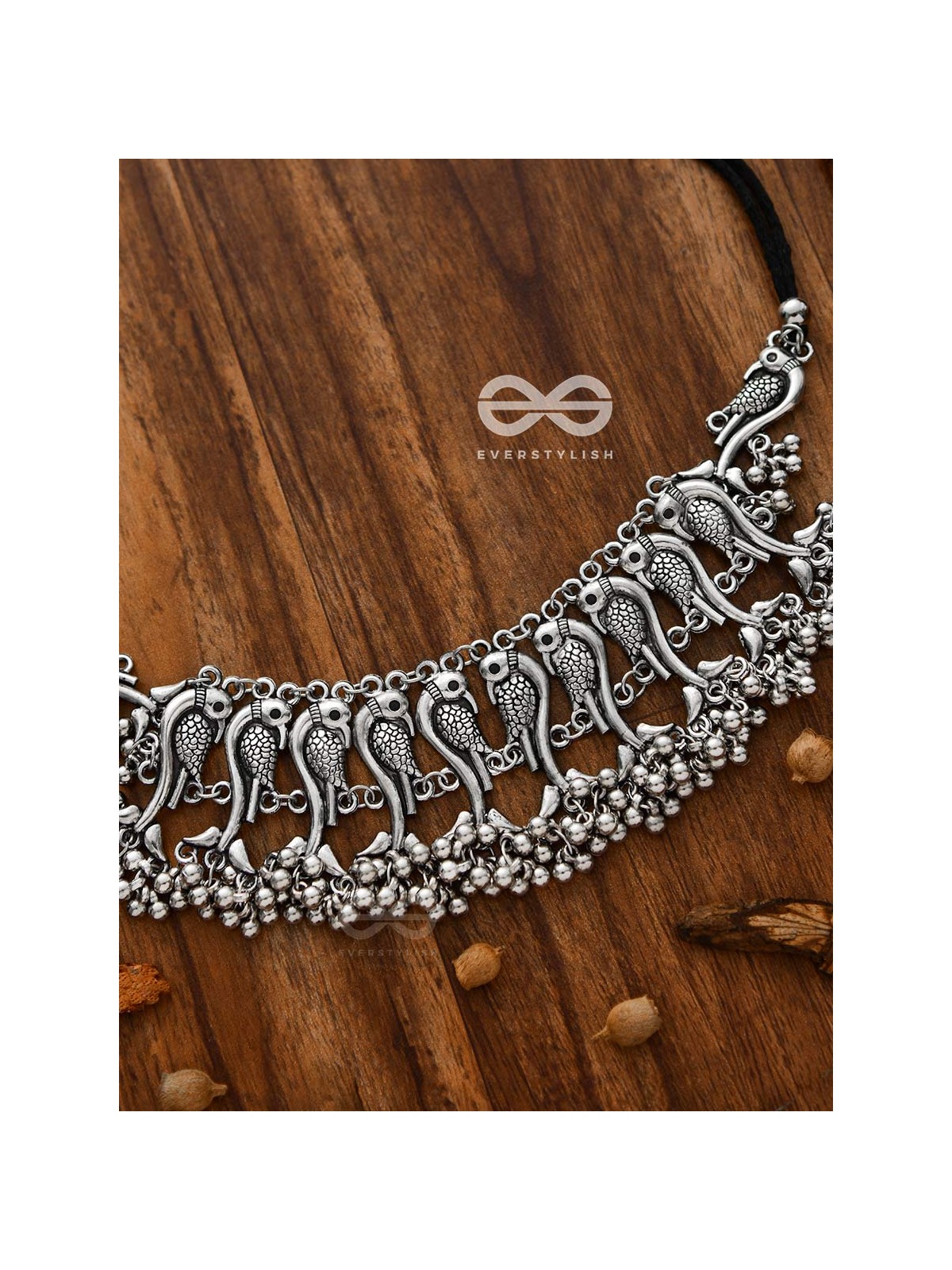 The Poignant Peacocks - Set of Earrings and Neckpiece