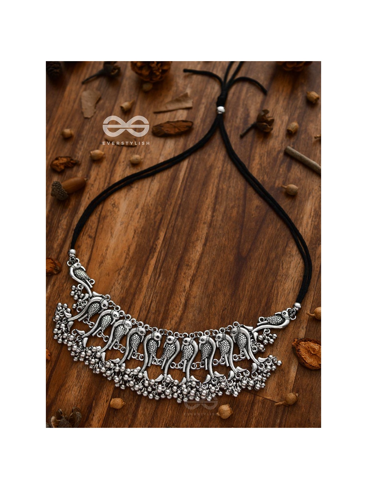 The Poignant Peacocks - Set of Earrings and Neckpiece