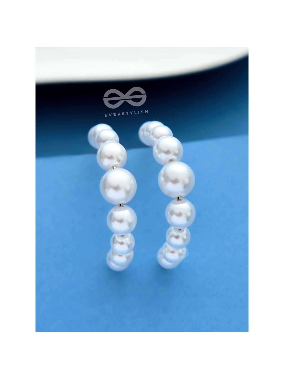 The Pearls of Goodness- Statement Half Hoops 