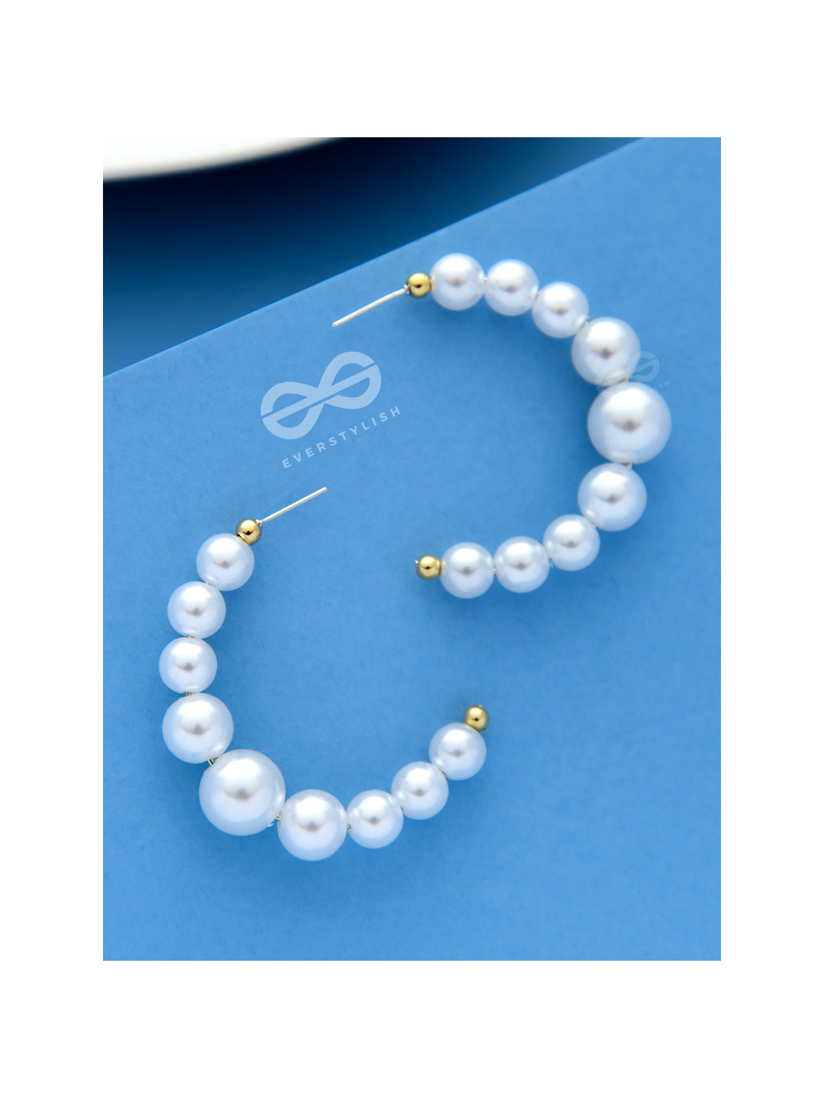 The Pearls of Goodness- Statement Half Hoops 