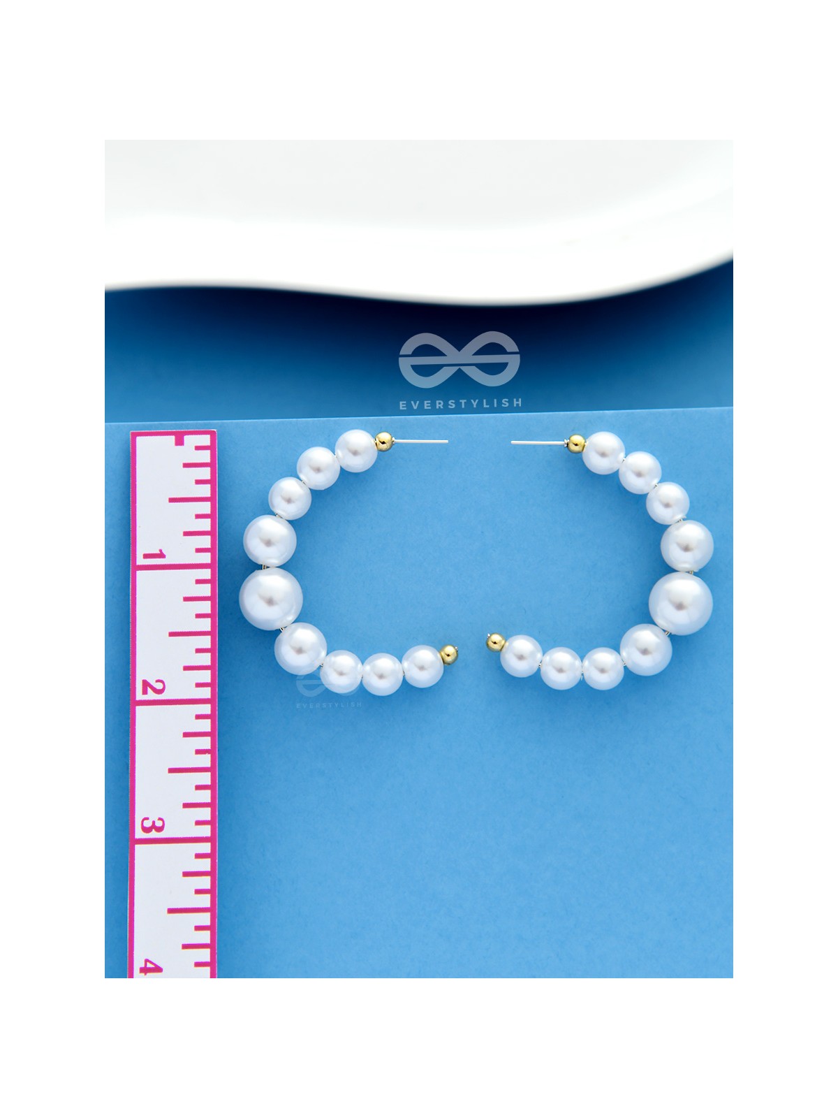 The Pearls of Goodness- Statement Half Hoops 