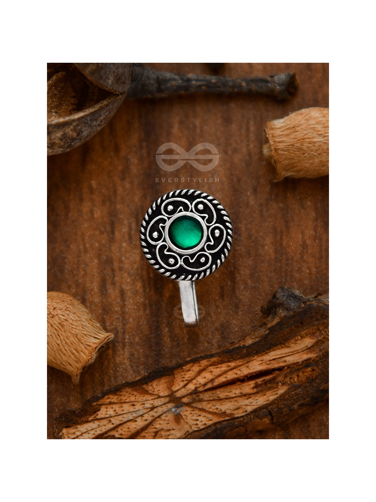 THE ARTSY MOTIFS - NON-PIERCED NOSEPIN (GREEN)