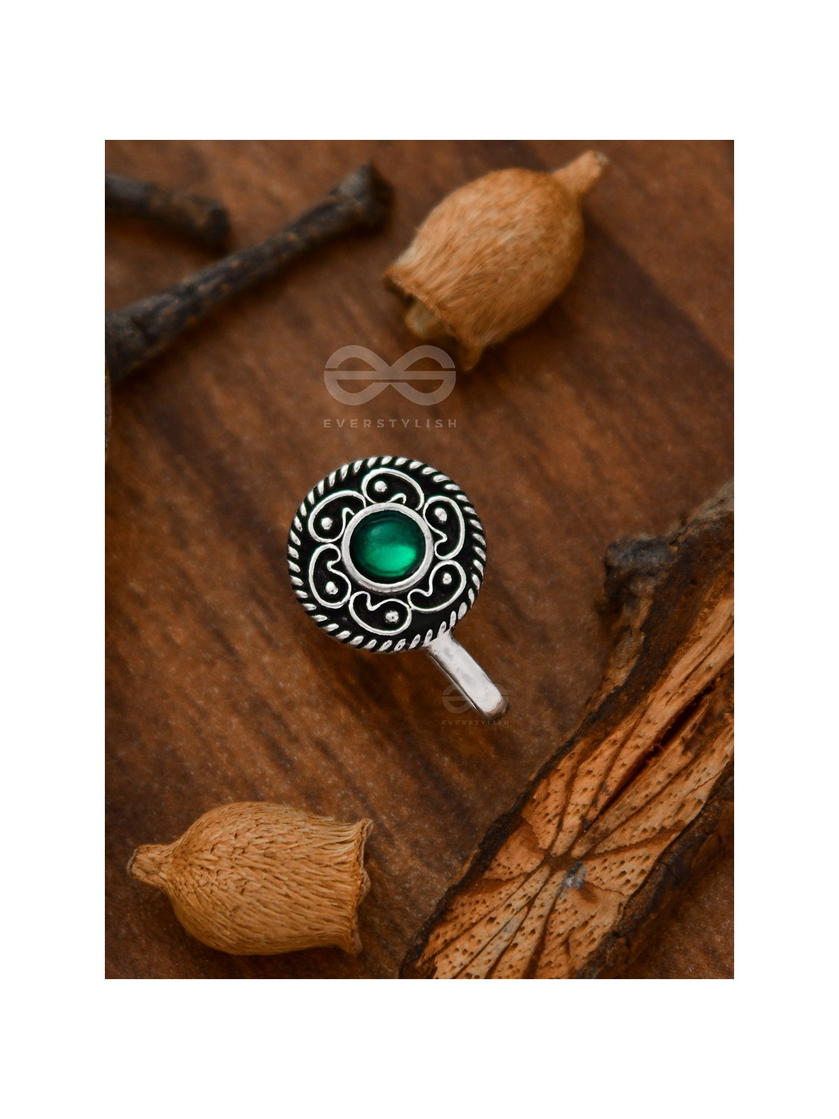 THE ARTSY MOTIFS - NON-PIERCED NOSEPIN (GREEN)