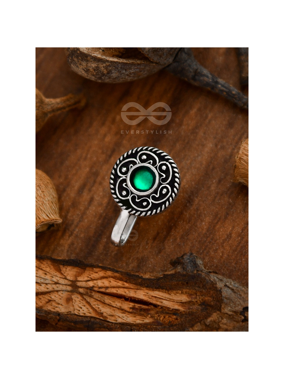 THE ARTSY MOTIFS - NON-PIERCED NOSEPIN (GREEN)