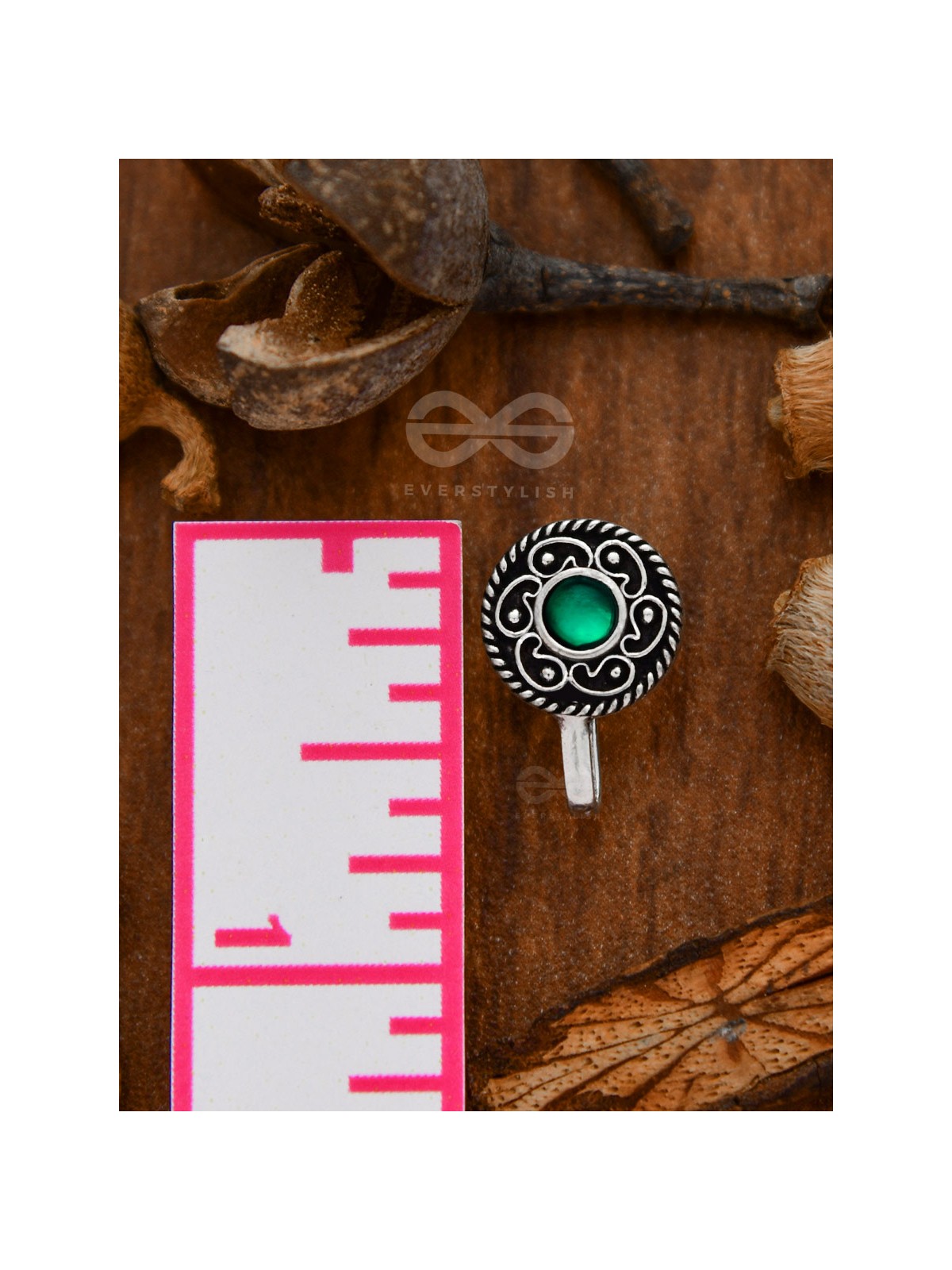 THE ARTSY MOTIFS - NON-PIERCED NOSEPIN (GREEN)