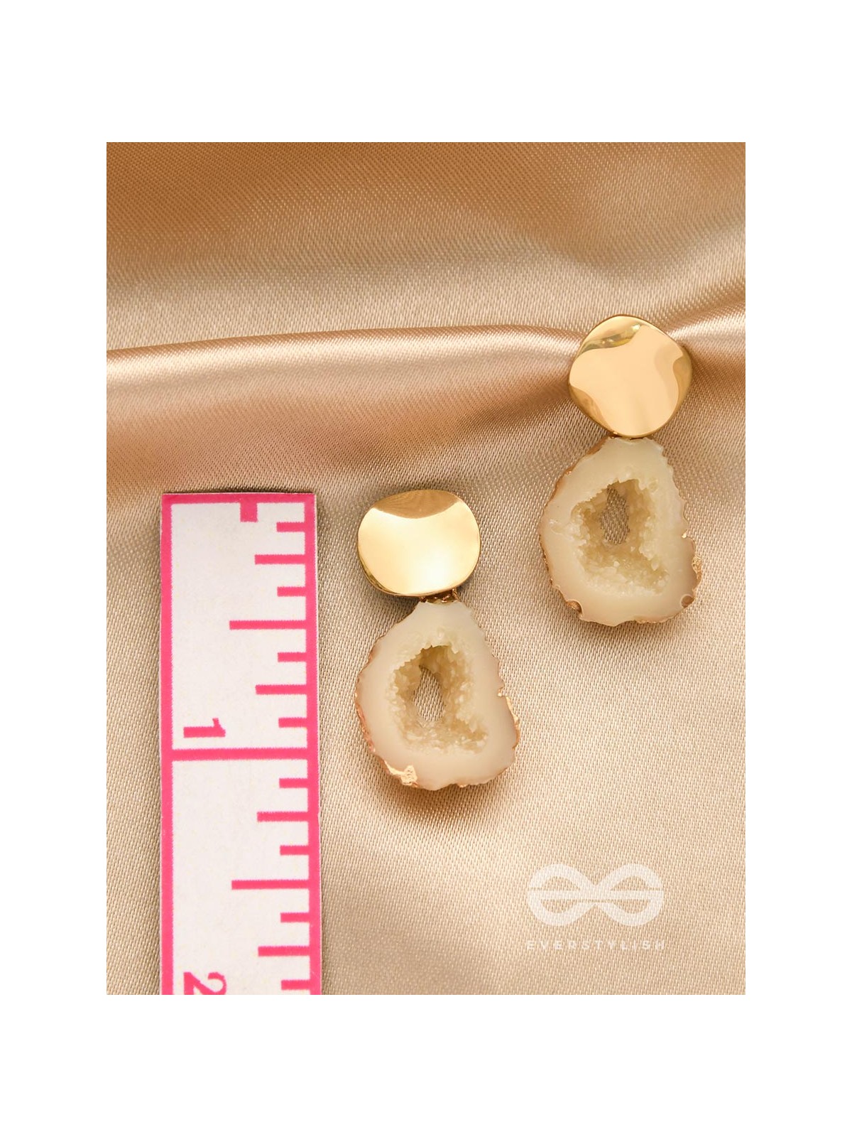 The Snowball Effect- Golden Embellished Earrings