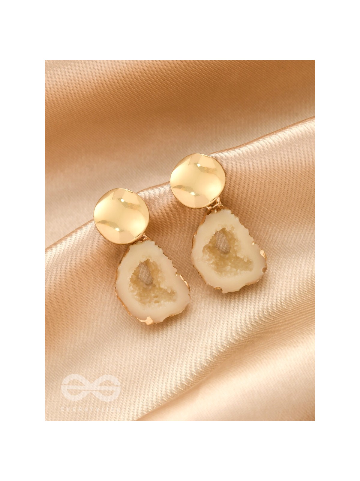 The Snowball Effect- Golden Embellished Earrings