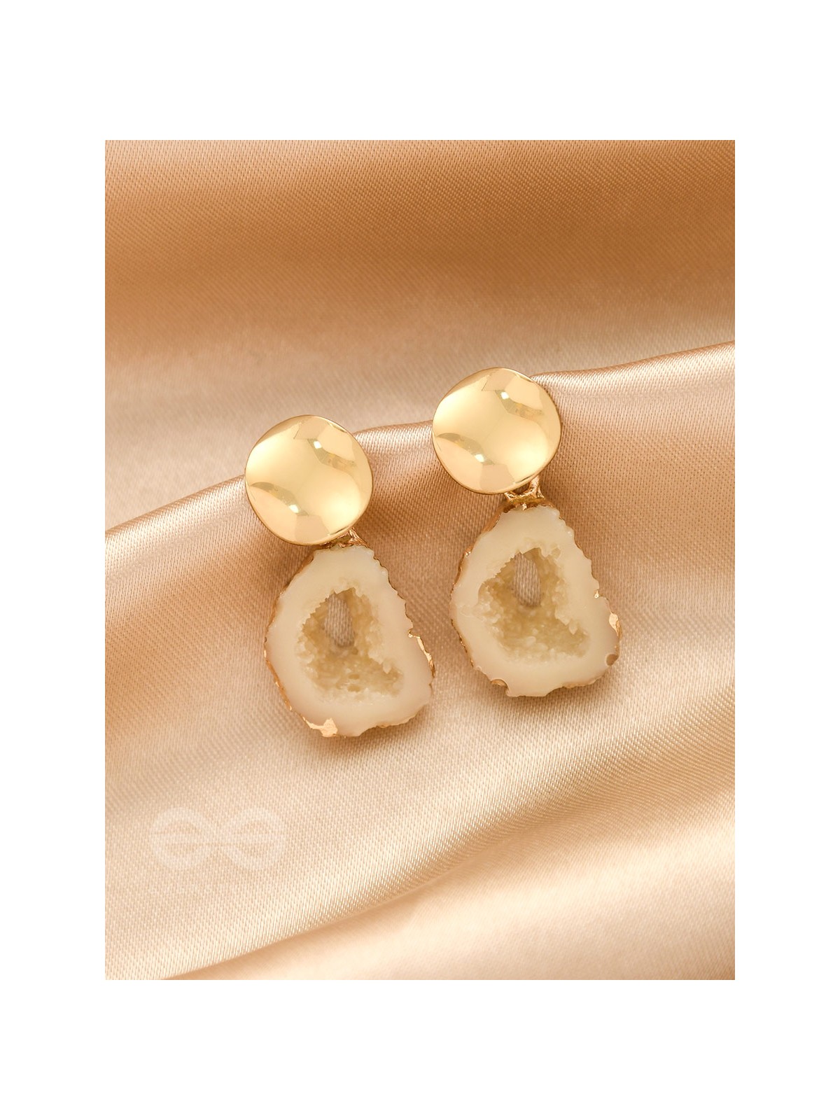 The Snowball Effect- Golden Embellished Earrings