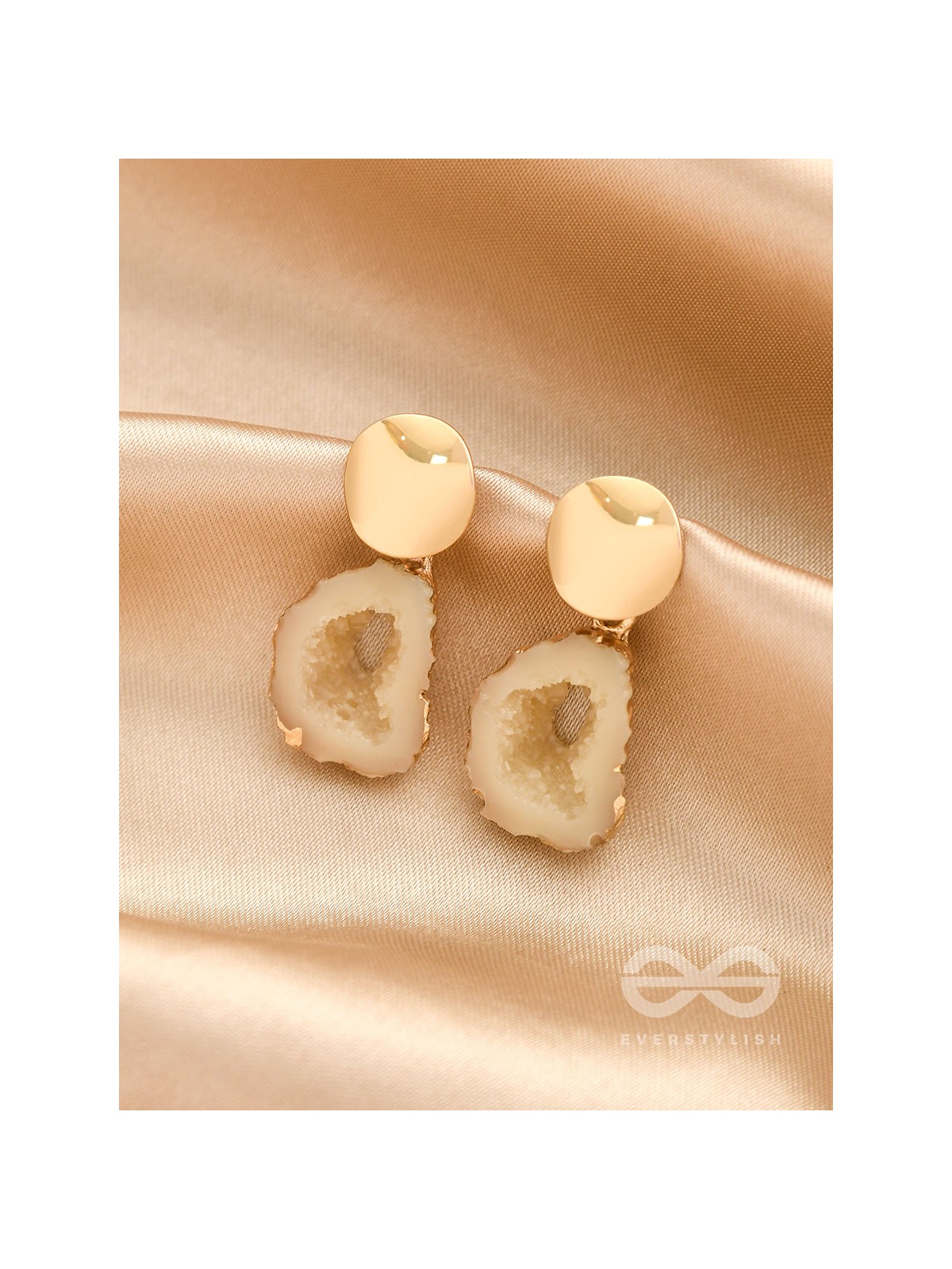 The Snowball Effect- Golden Embellished Earrings