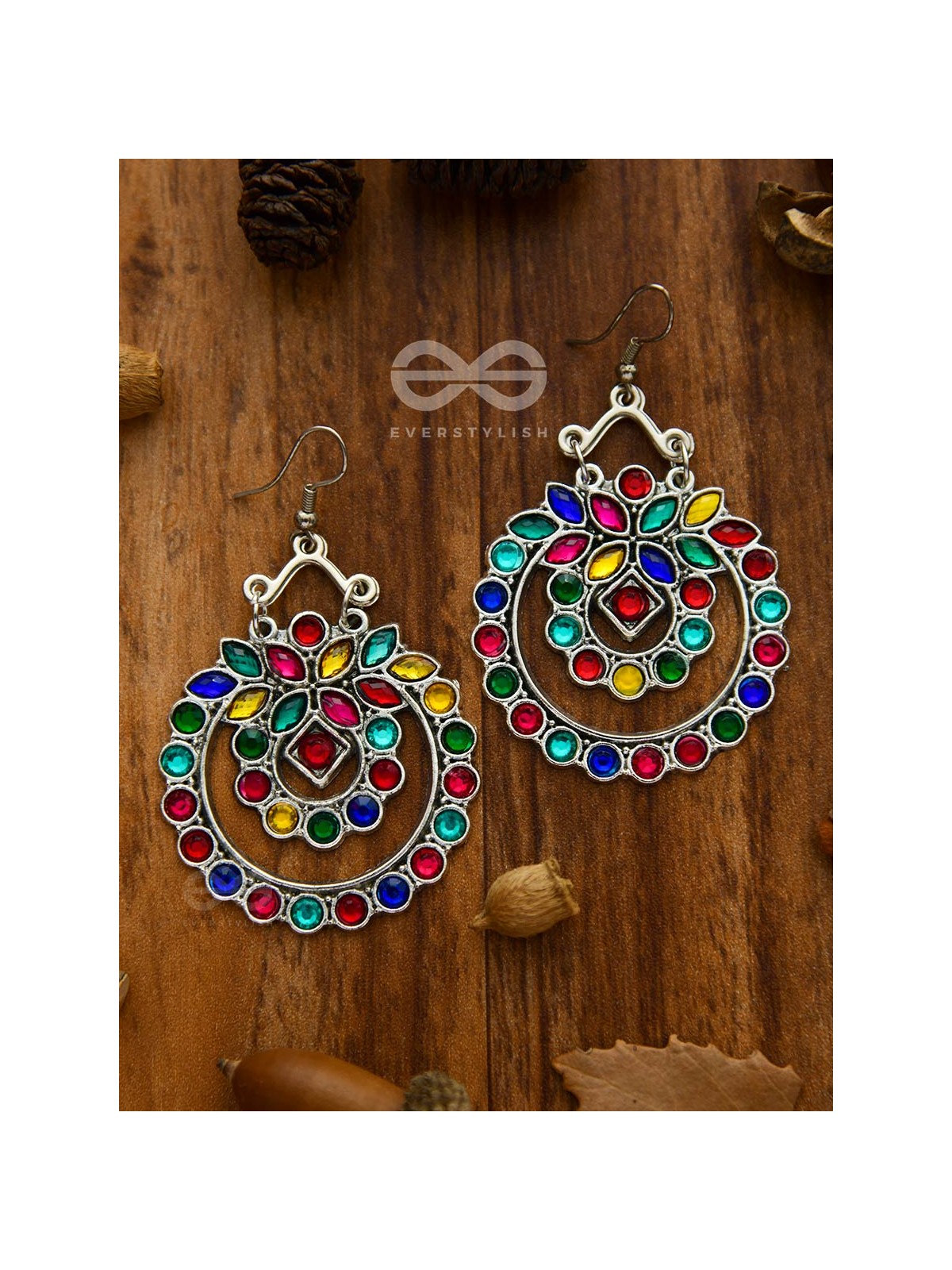 The Coloursplashed Enigma - Set of Statement Neckpiece and Earrings