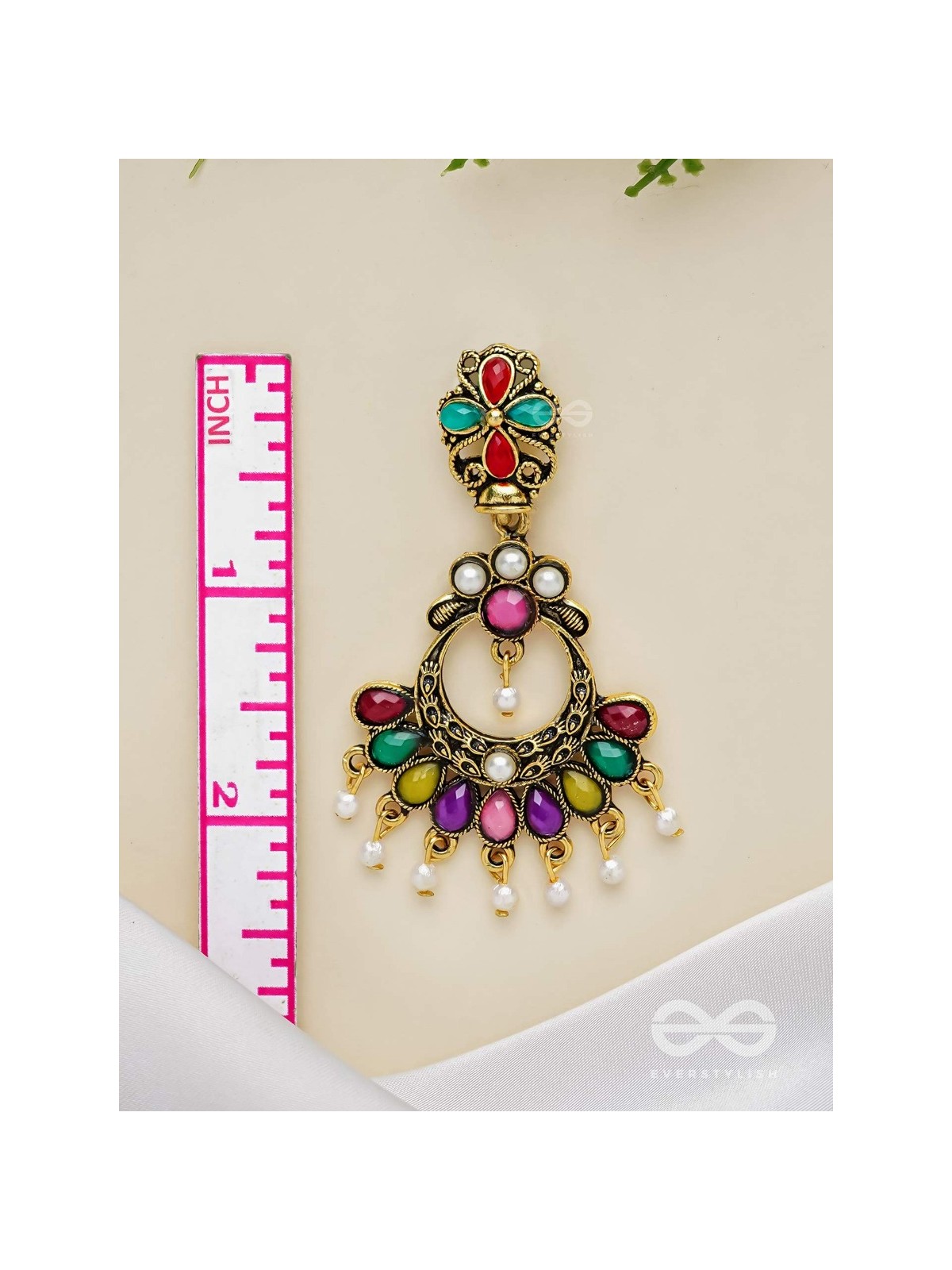 The Embellished Glamour - Golden Statement Earrings