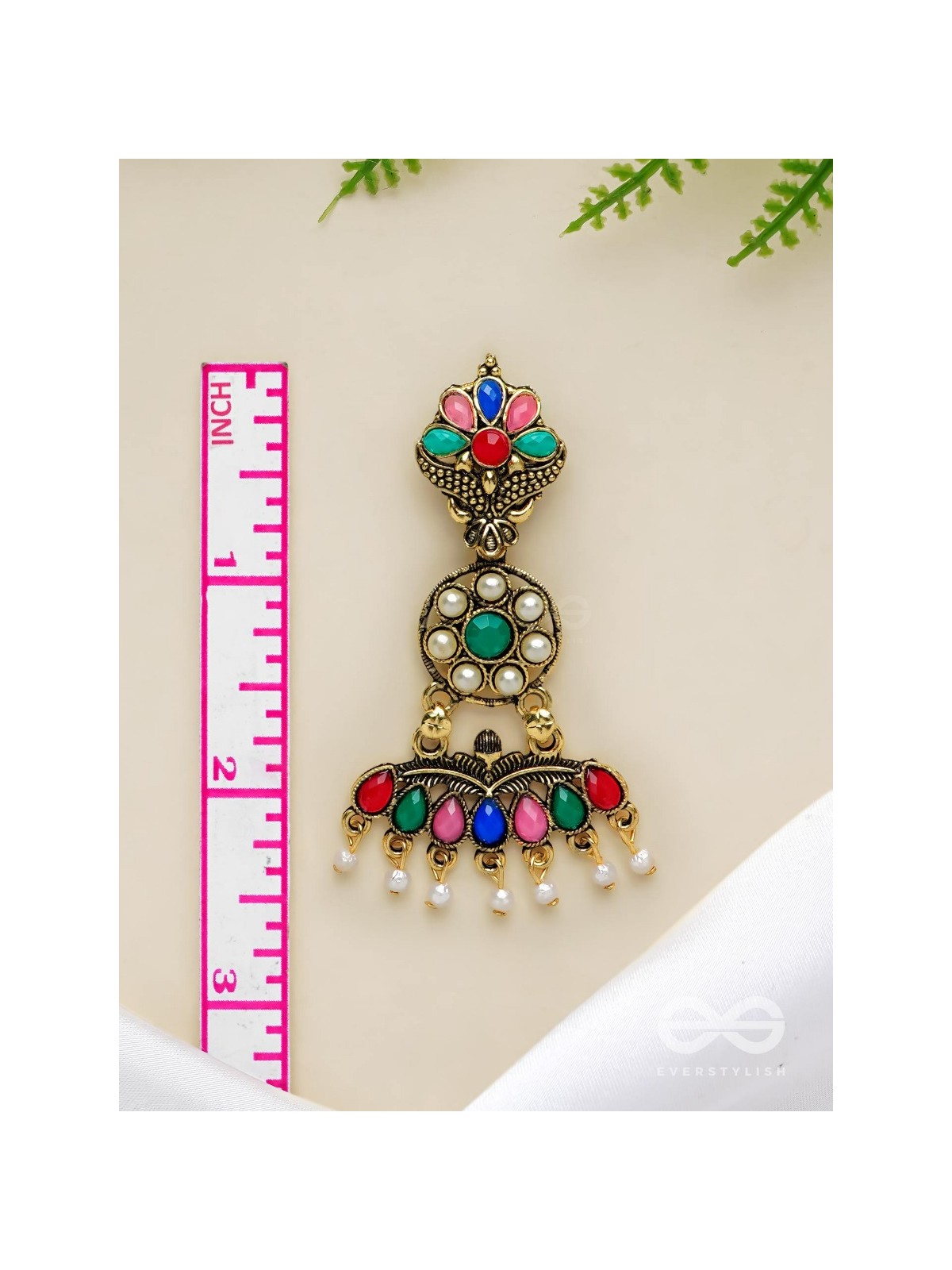 The Embellished Ecstasy - Golden Statement Earrings