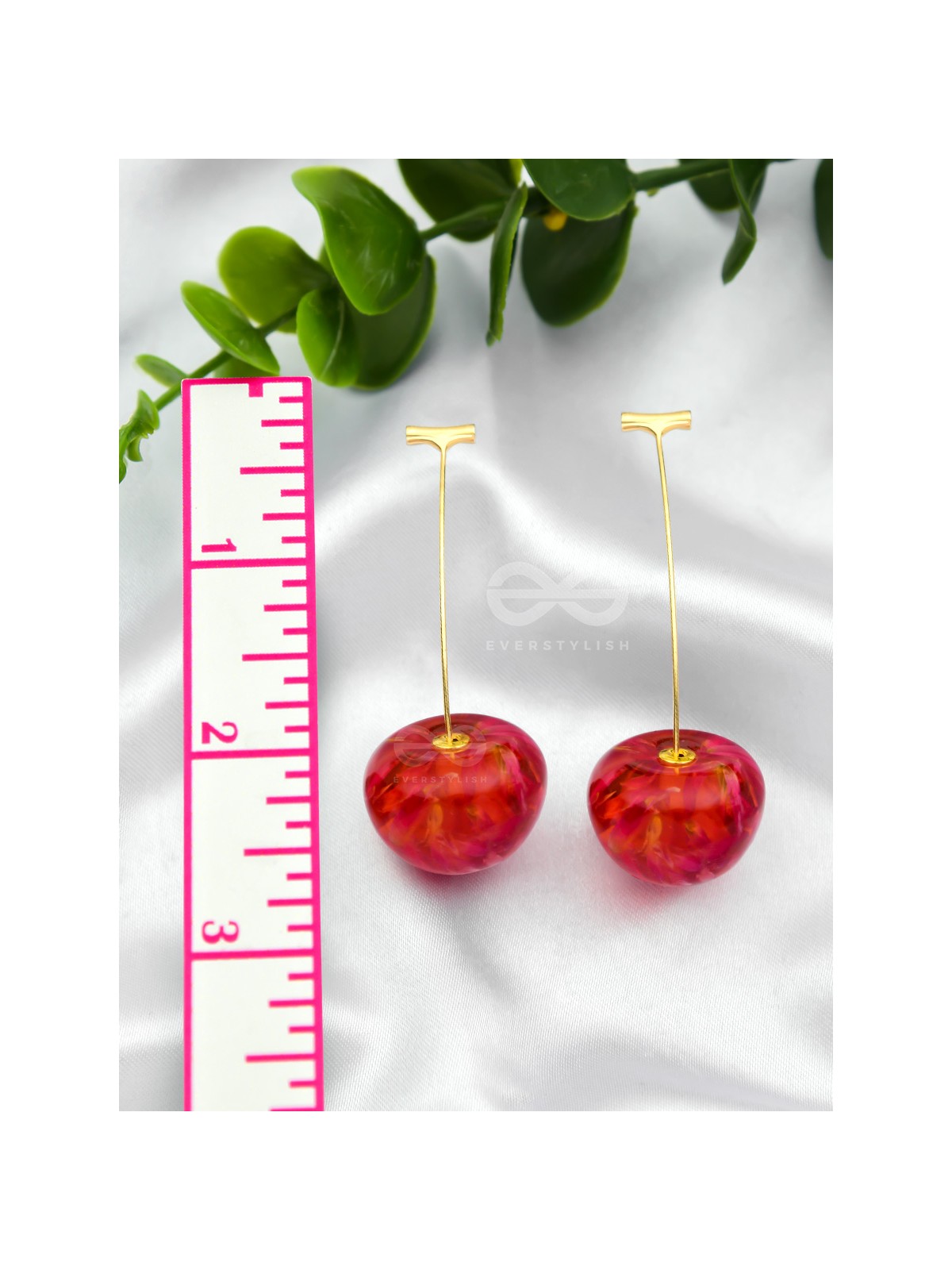 CHERRY ON TOP - Golden Dangler EARRINGS