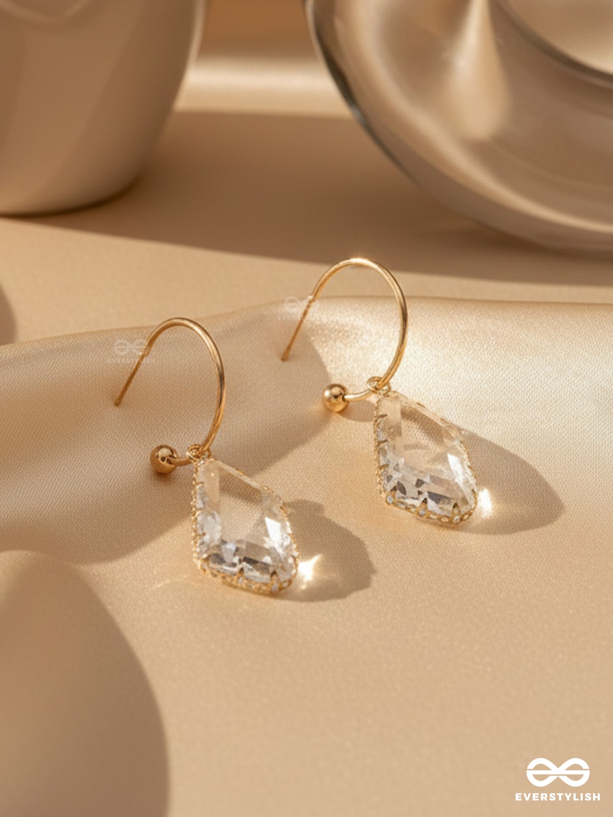 The Aqua Chique - Golden Statement Earrings