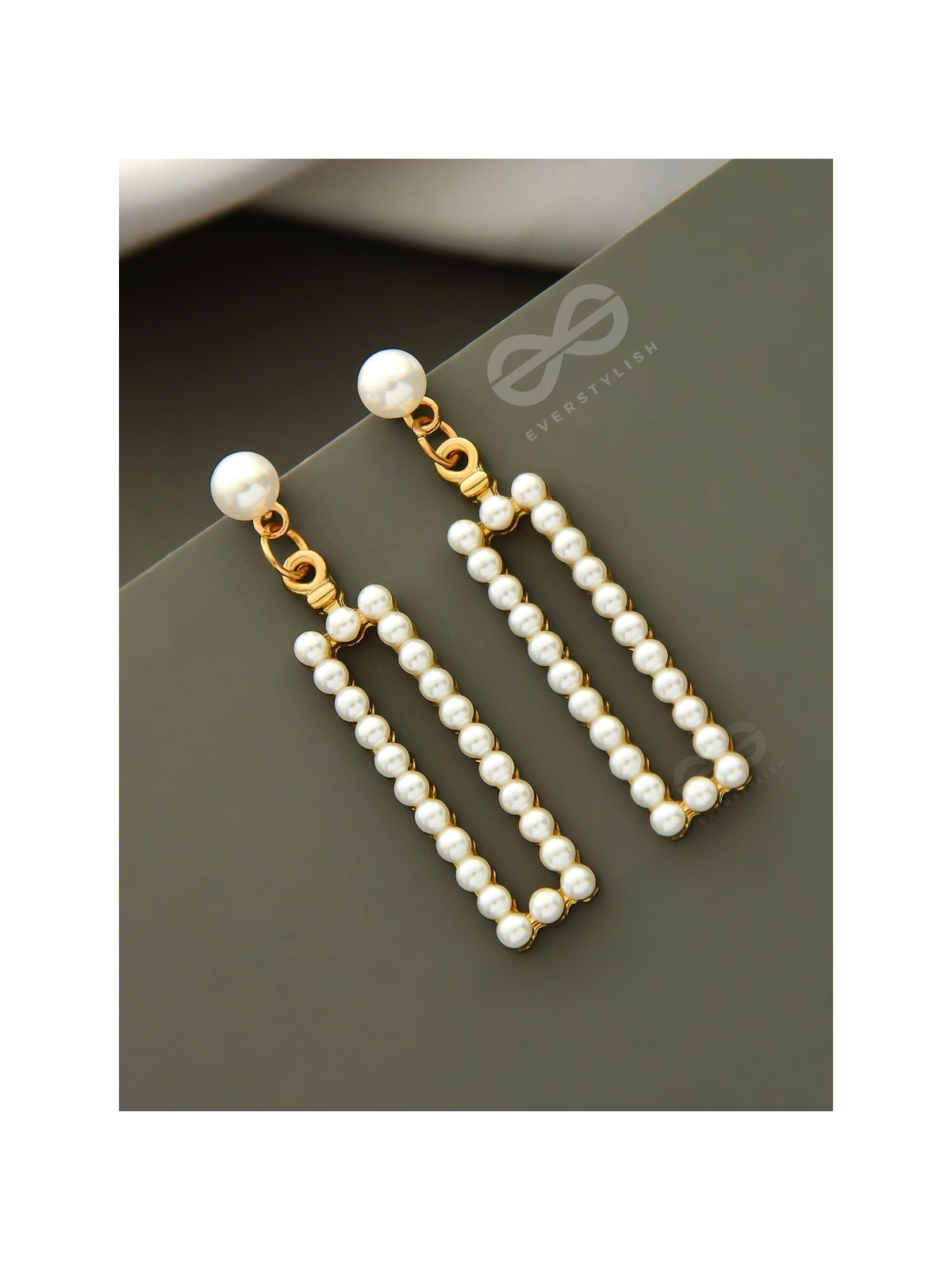 A Pearly Geometry - Statement Pearl Earrings