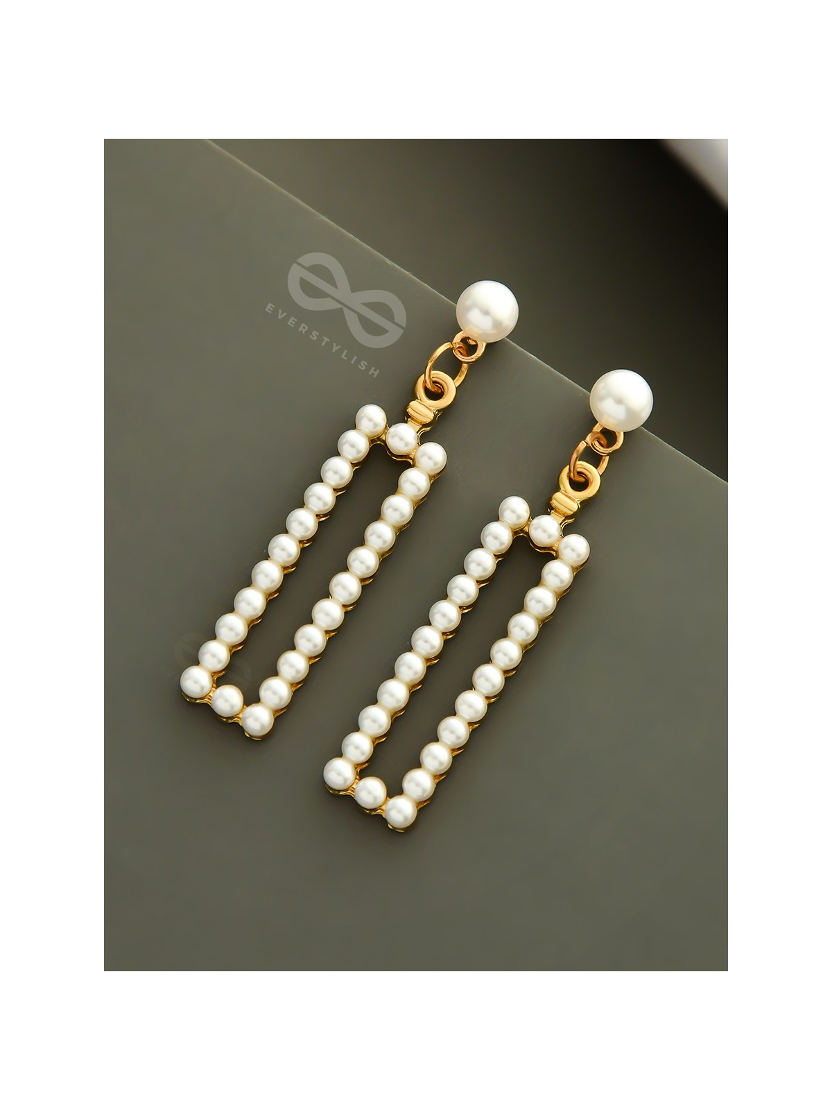 A Pearly Geometry - Statement Pearl Earrings