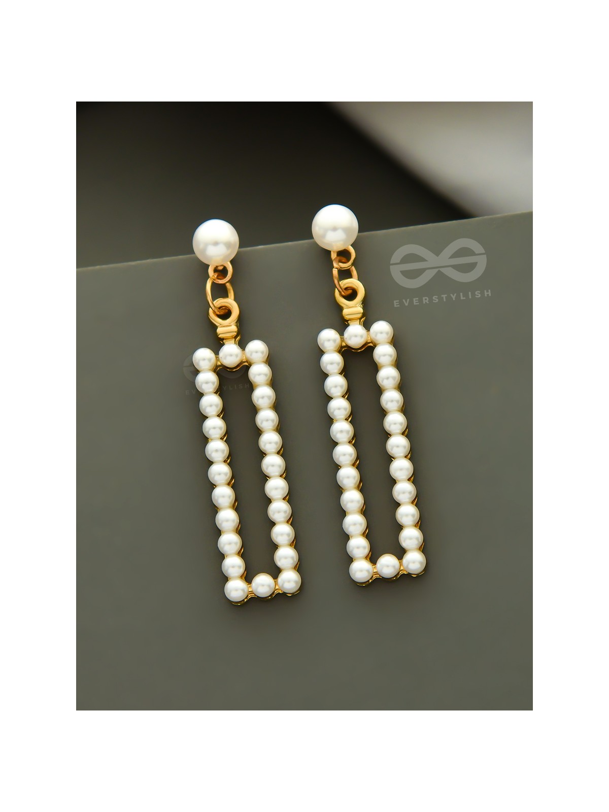 A Pearly Geometry - Statement Pearl Earrings