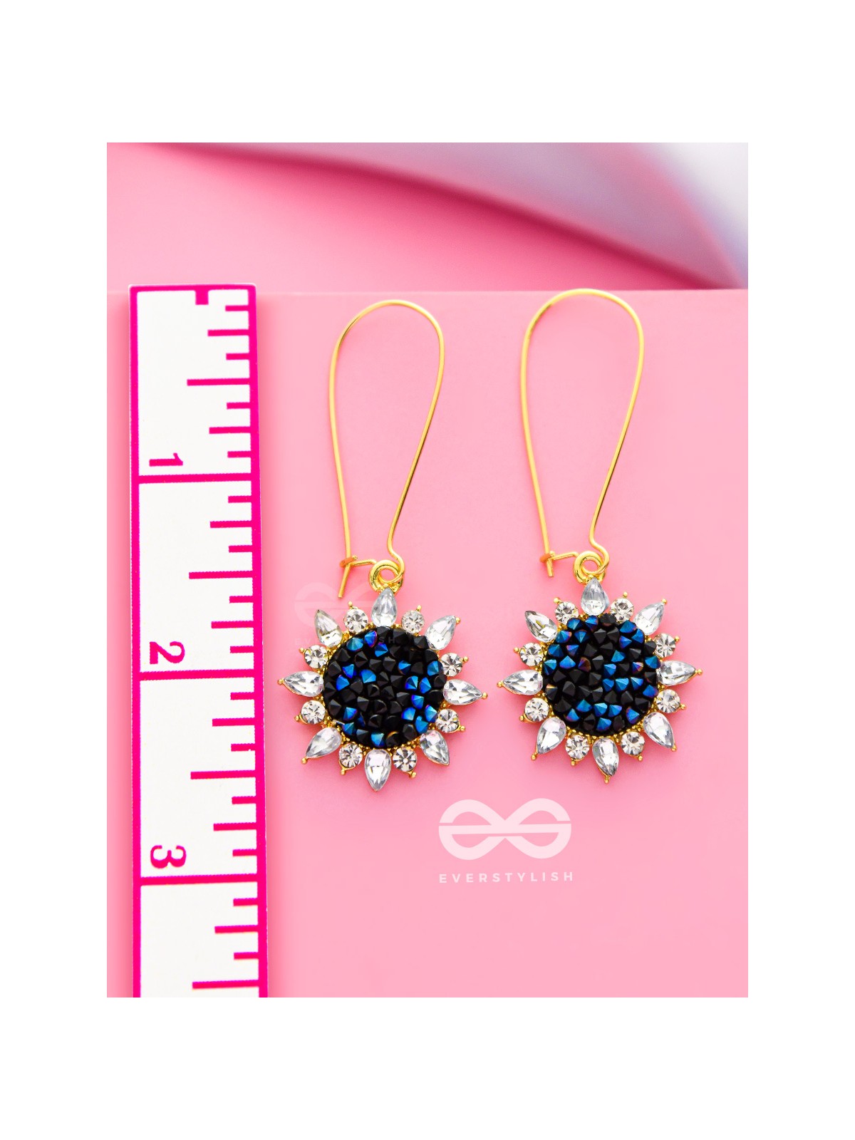 The Gleaming Sun- Dangle Earring (Oxford Blue)