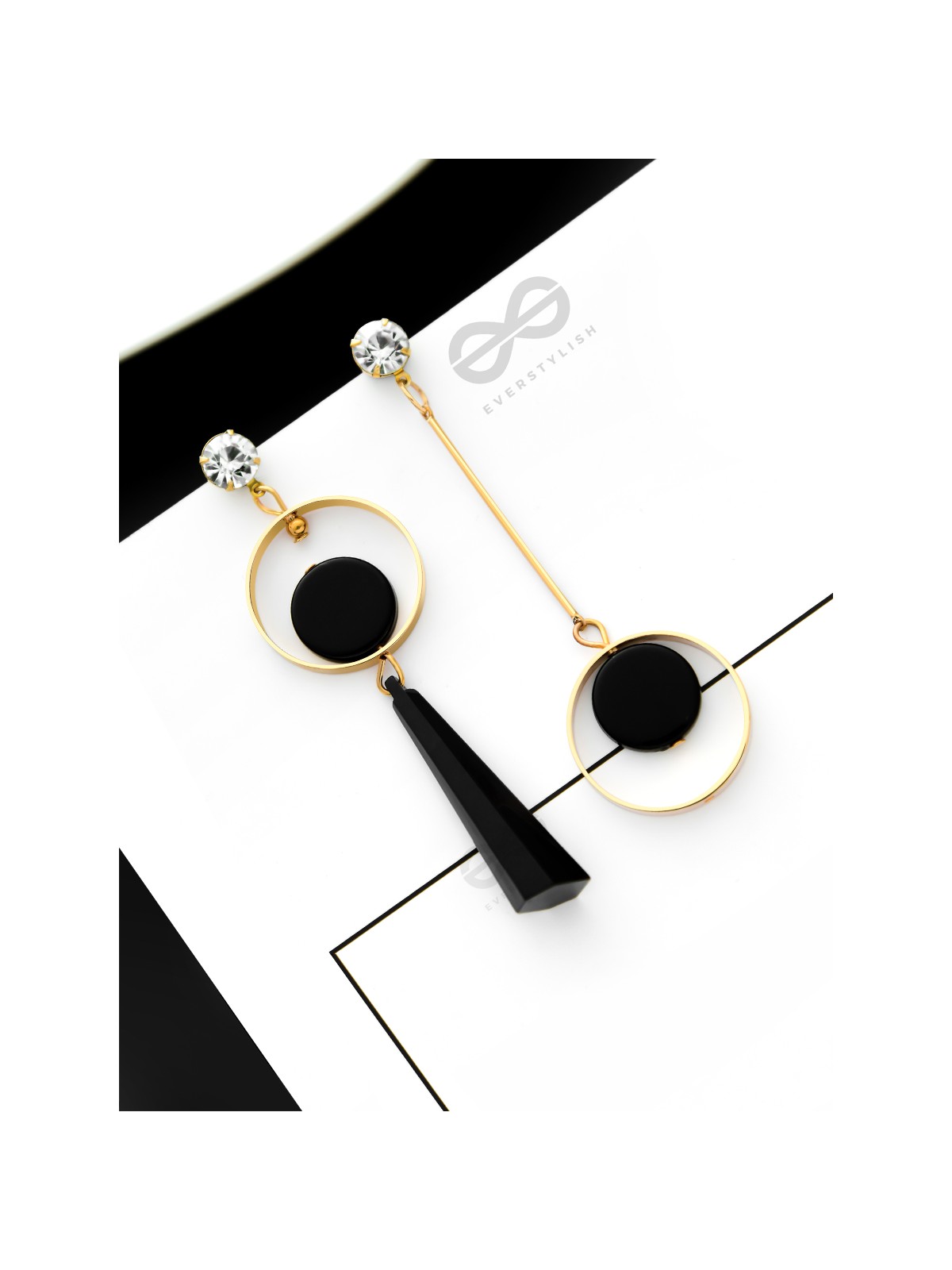 The Upside-Down Glam - Statement Golden Earrings